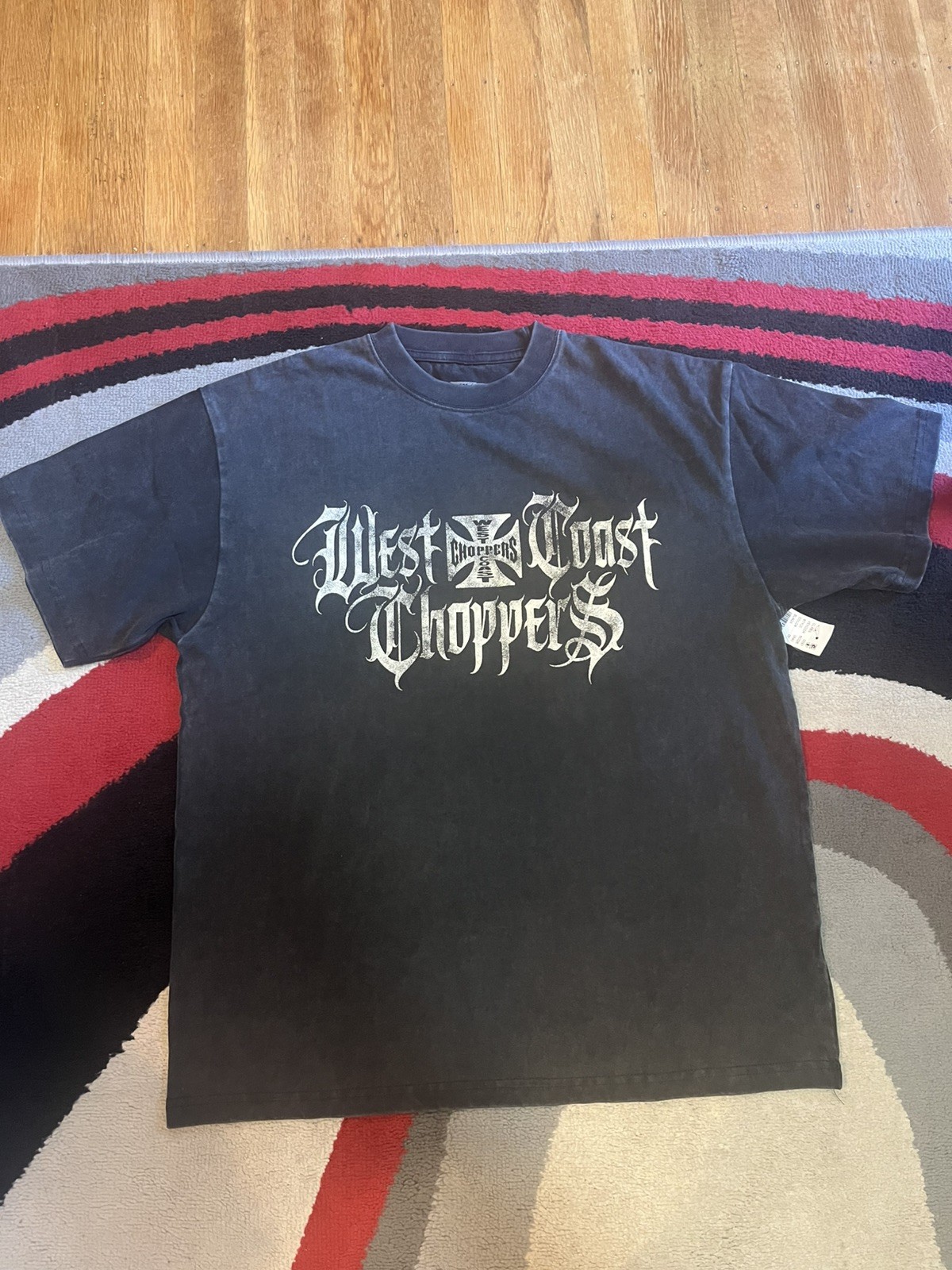 West Coast Choppers T-Shirt Motorcycle Y2K Logo Skulls heavy 100% cotton Size M