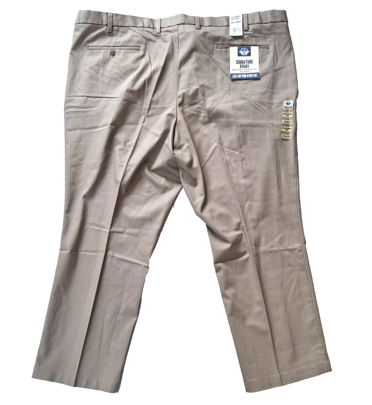 Dockers Pants 52 X 30 Big & Tall Light Khaki Classic Fit Pleated Flex Comfort