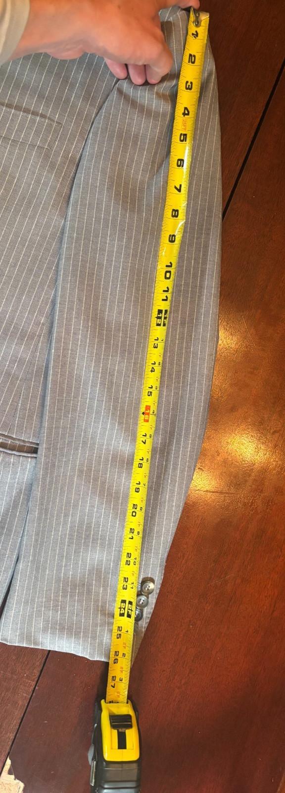 Canali 52L Gray Pinstripe Wool Suit 42L 36×34 Made Italy Bemberg Cupro
