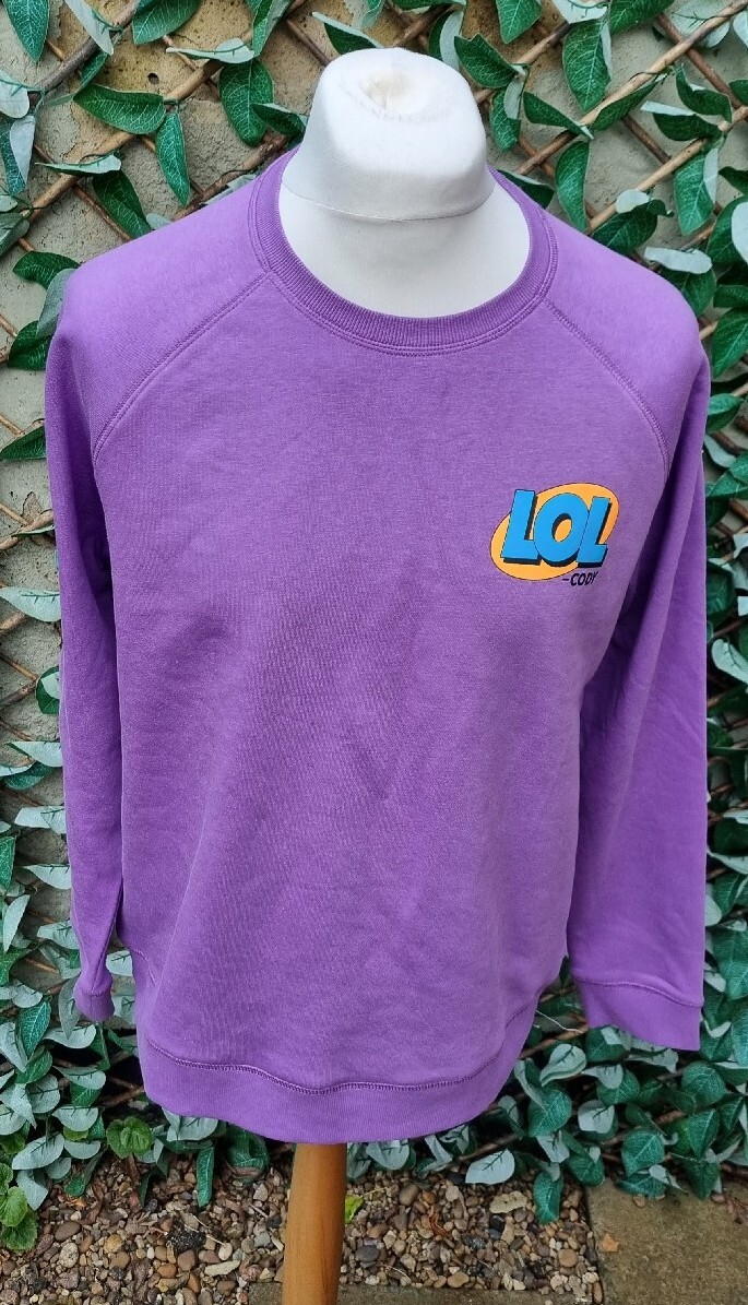 Peloton Cody LOL Sweatshirt Size Large Pullover | Sweater Purple Gender Neutral