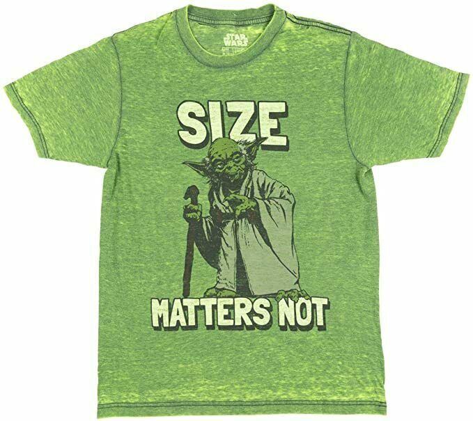 Star Wars Yoda Size Matters Not Green T-Shirt Mens Size Medium Cotton Blend NEW
