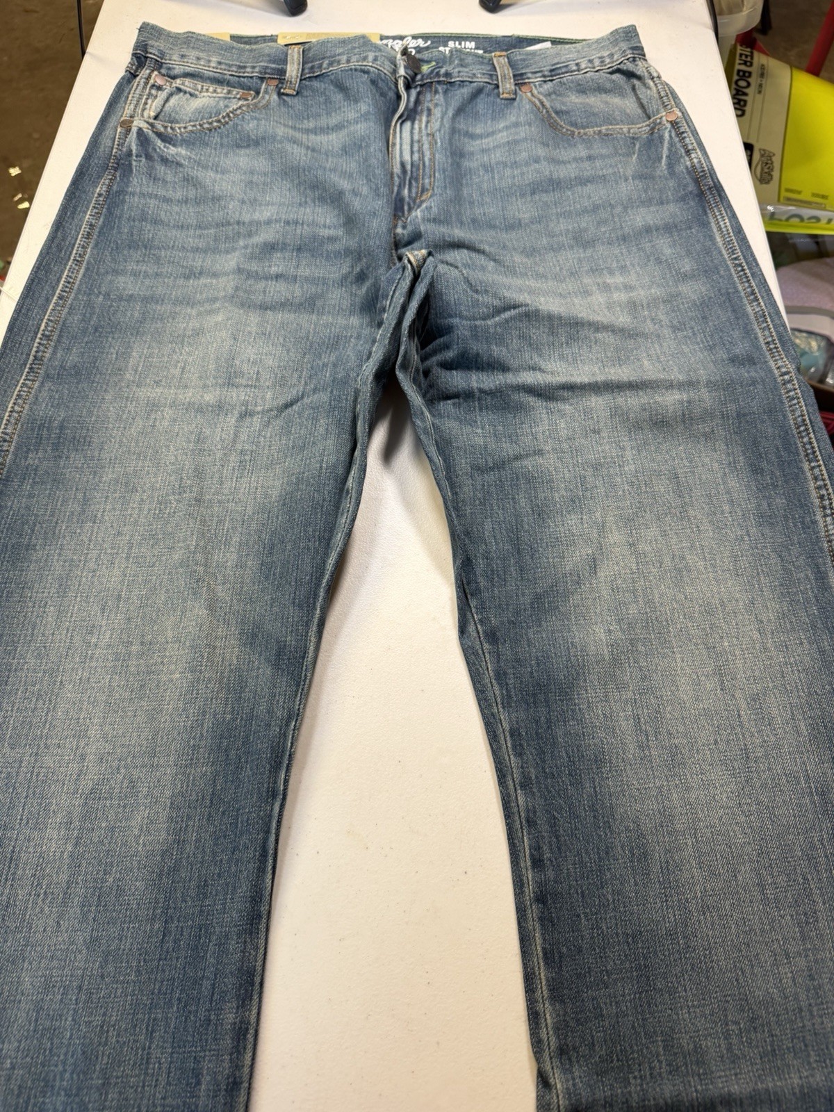 New Mens Wrangler Retro Slim Straight Blue Jeans 38 x 36 True To Size 88MWZDK