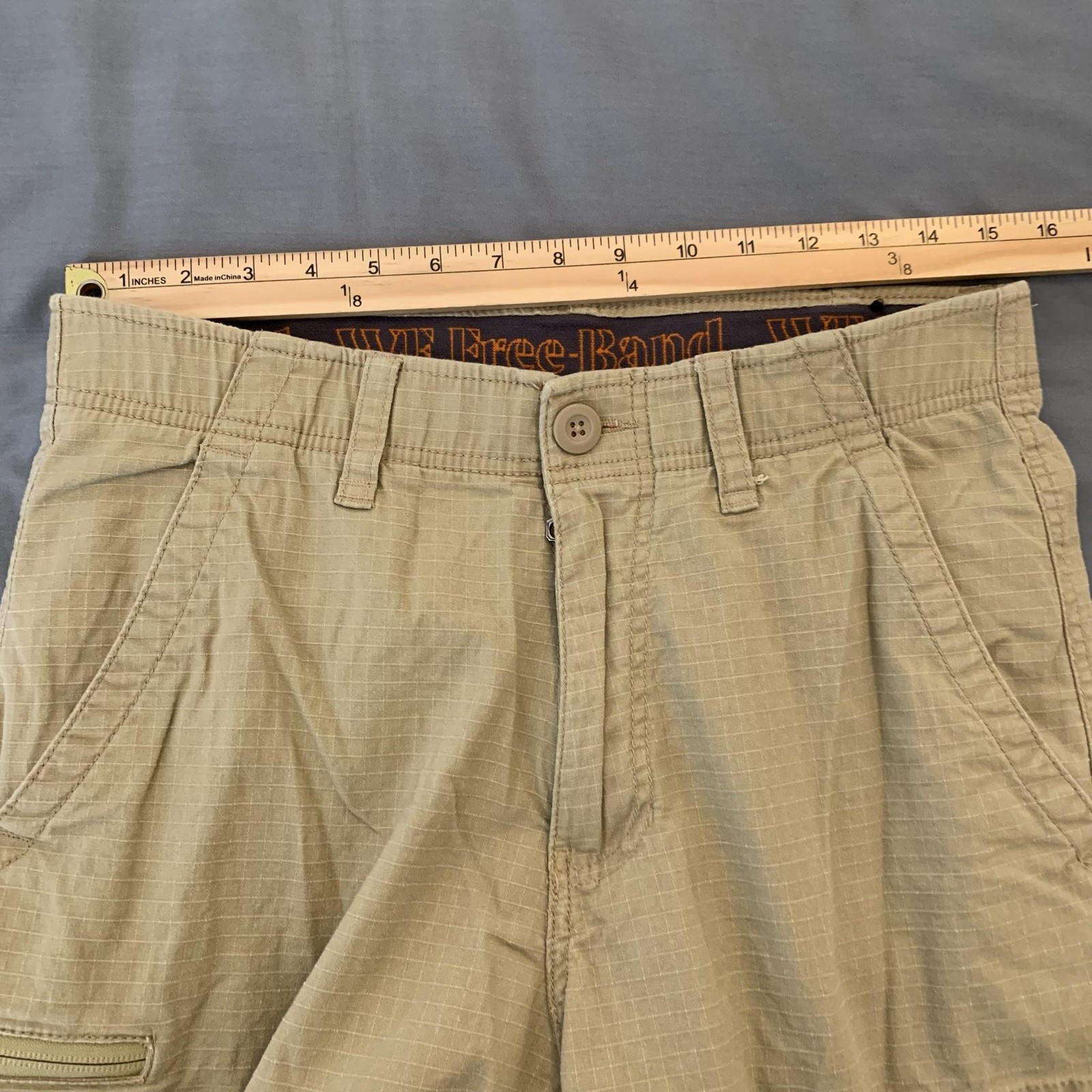 Wearfirst Cargo Shorts Mens 32 Beige Stretch Canvas Utility Pockets Travel