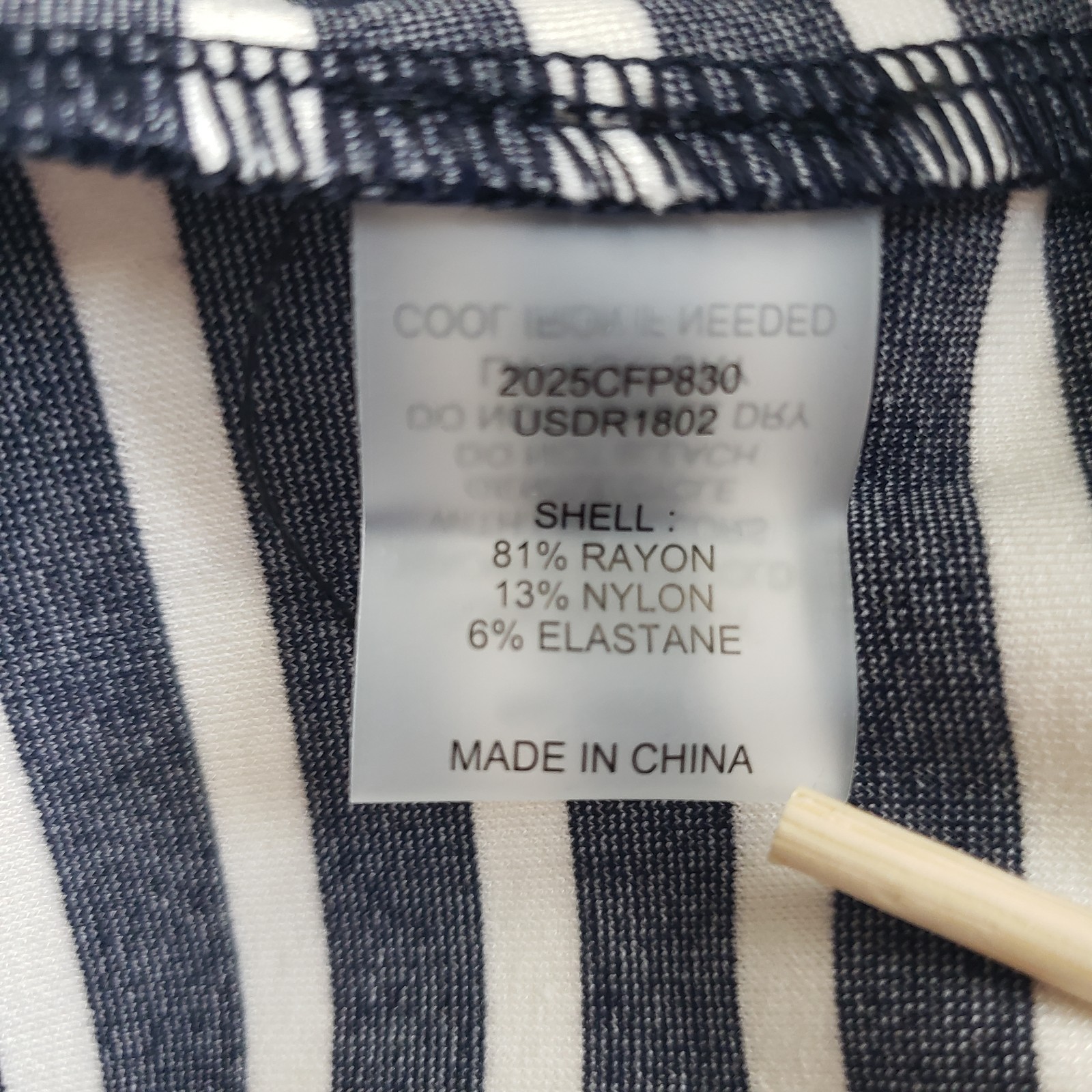 Universal Standard Dress 22/24 Envelope Neck Rayon Ponte Knit Navy White Stripe
