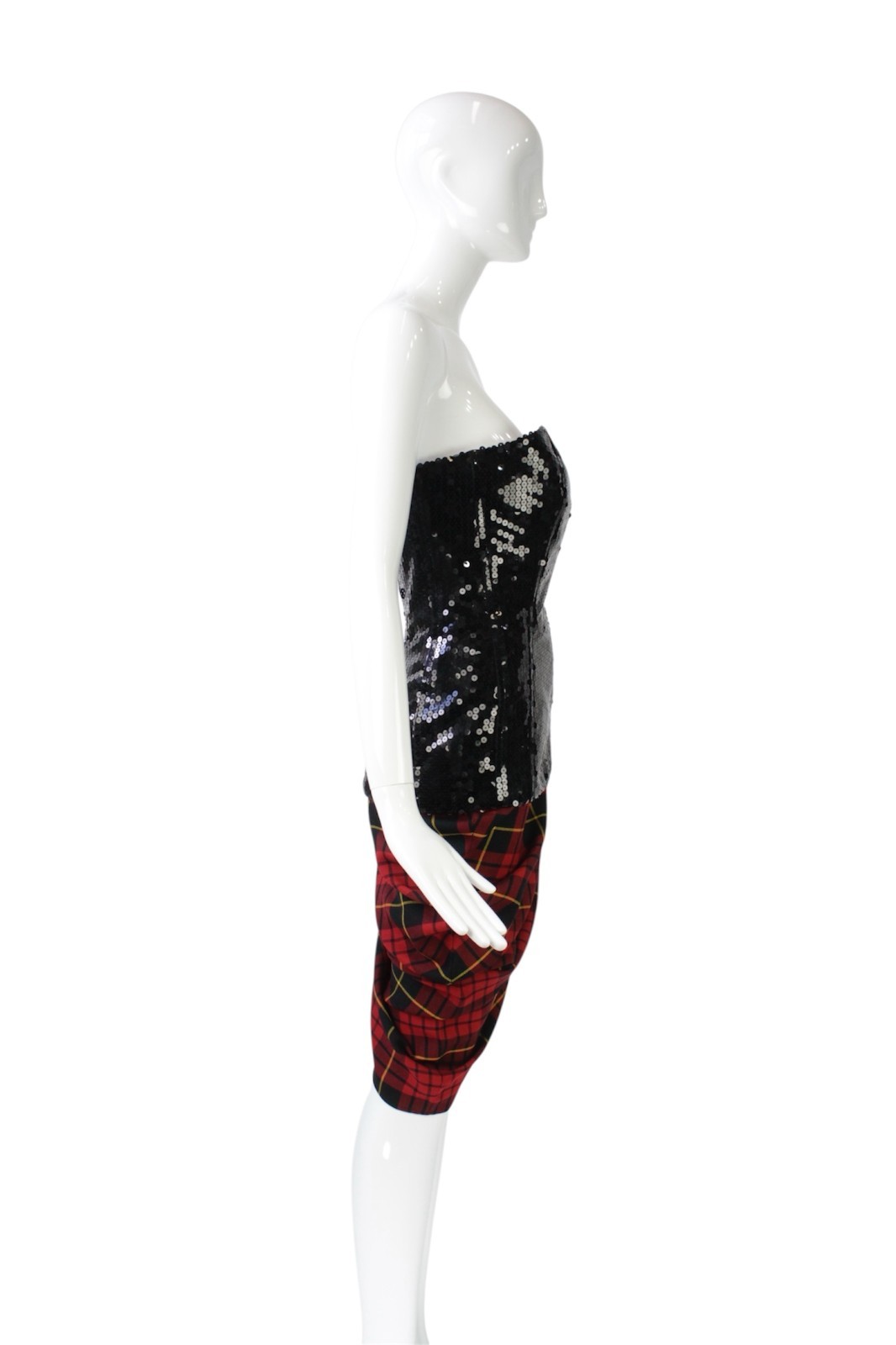 ALEXANDER MCQUREEN JOAN 1998 TARTAN ASYMMETRICAL ENSEMBLE!