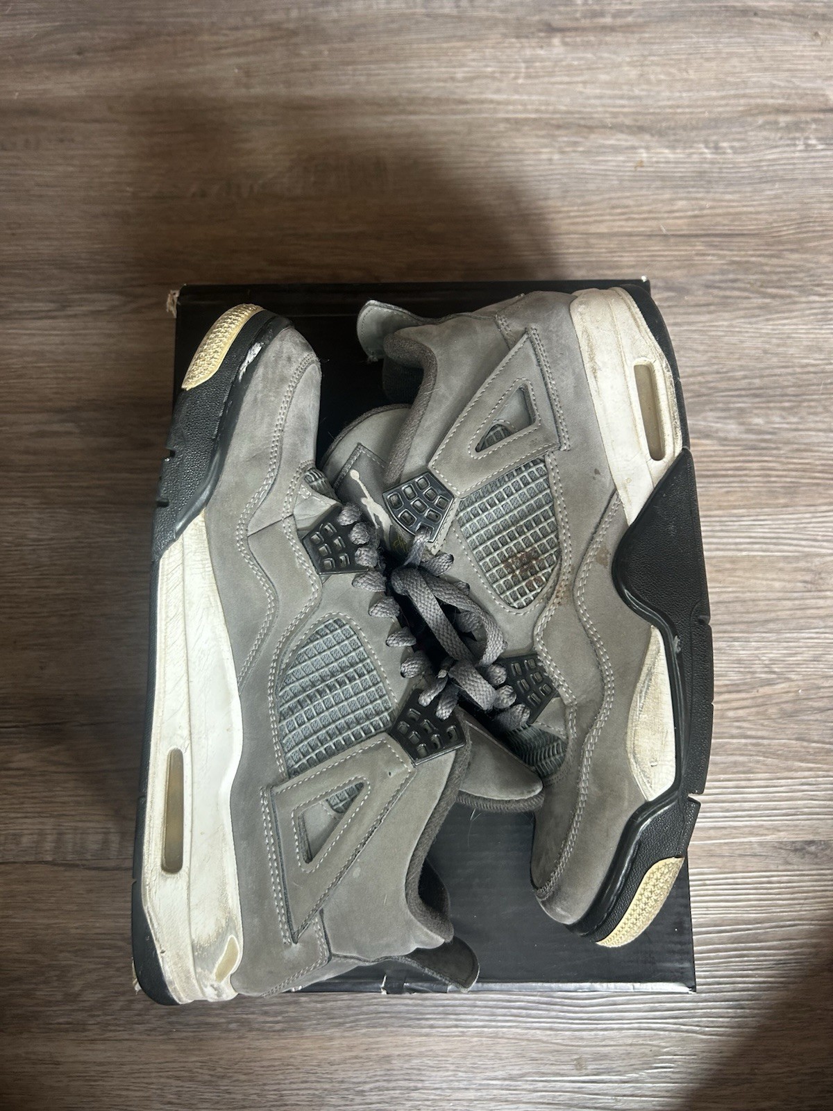 Nike Air Jordan Retro 4 Cool Grey 308497-007 Mens Size 9 Shoes Sneakers Used