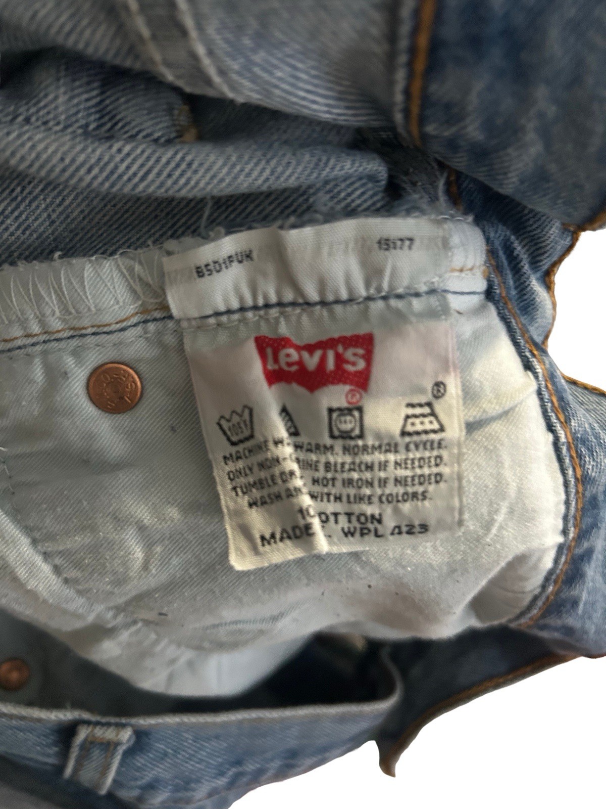 Vintage Levi’s 501 XX Jeans 40×34 Made in UK 1998 Light Wash Straight Leg Denim