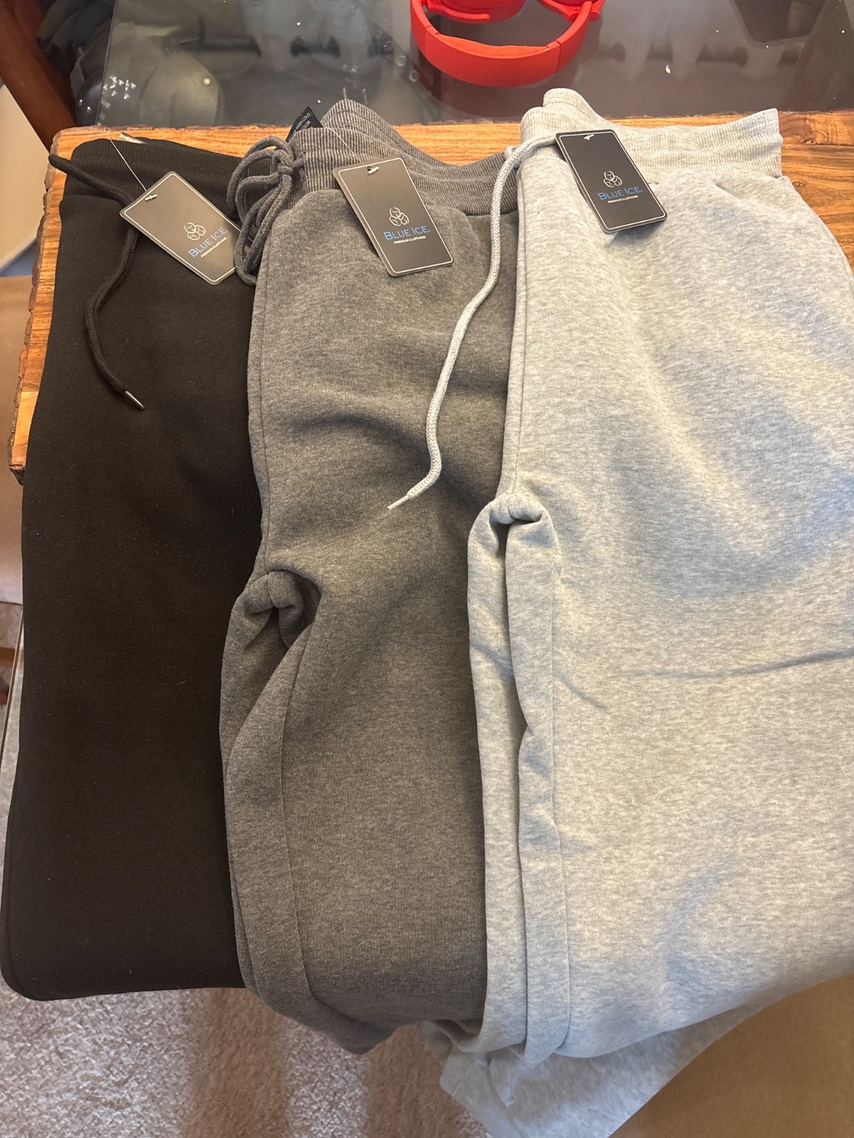 Blue Ice Sweatpants (Black, Dark Gray, Light Gray) Excellent condition.