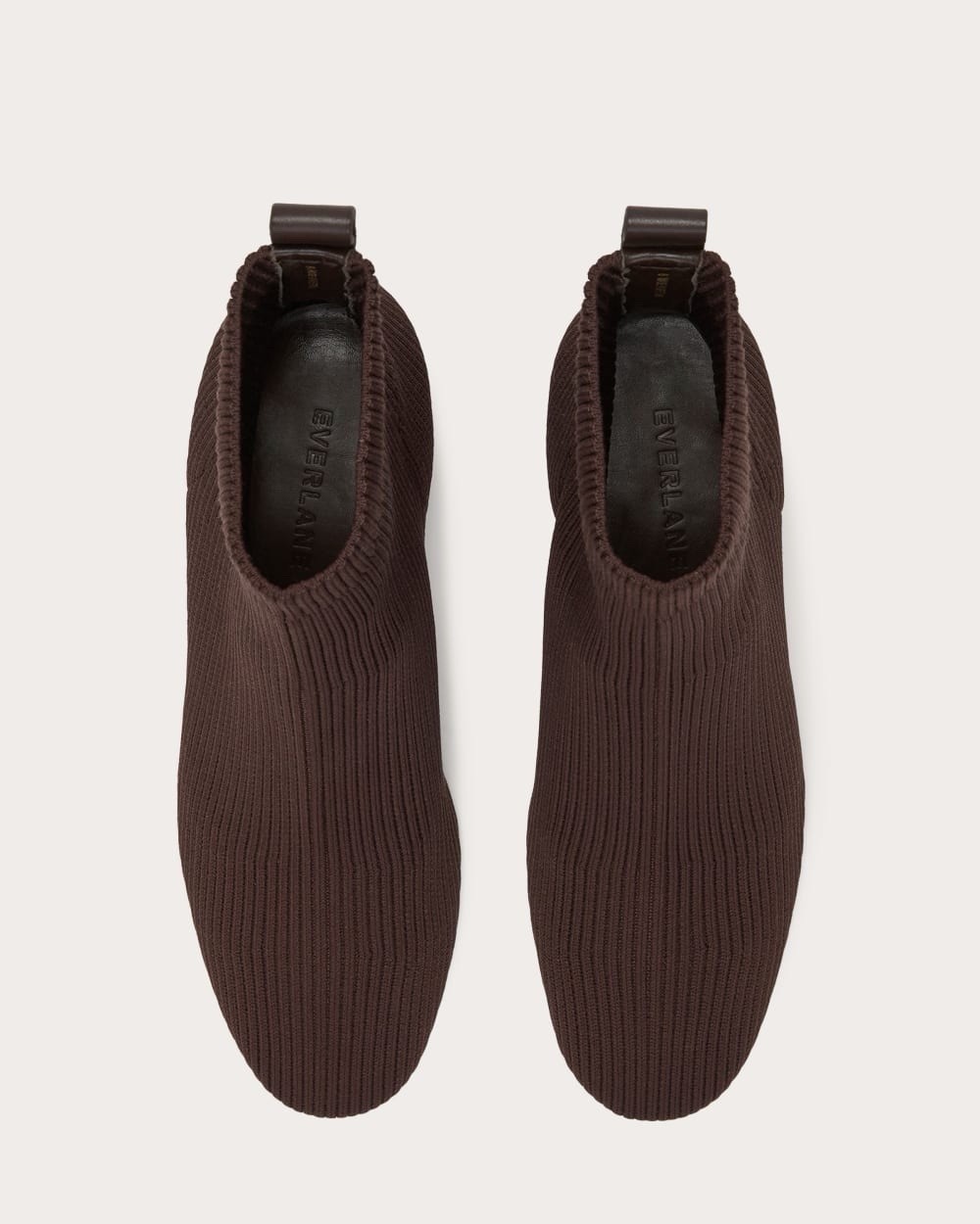 Everlane The Glove Boot Rib Knit Ankle Sock Boots Size 6 Brown ReKnit Block Heel