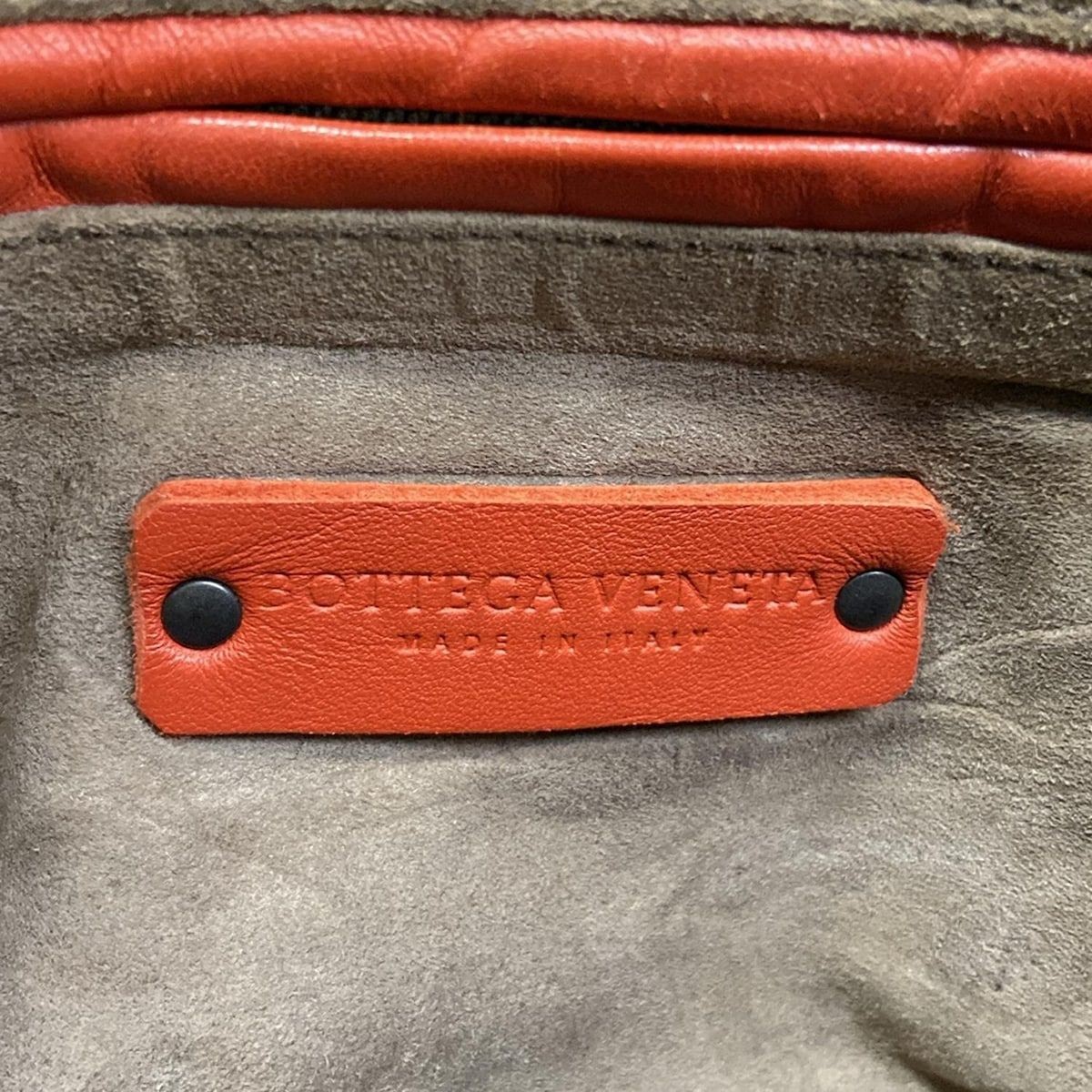 BOTTEGA VENETA Shoulder Bag Red x Dark Brown x Multi Chain Shoulder Stitch Leath