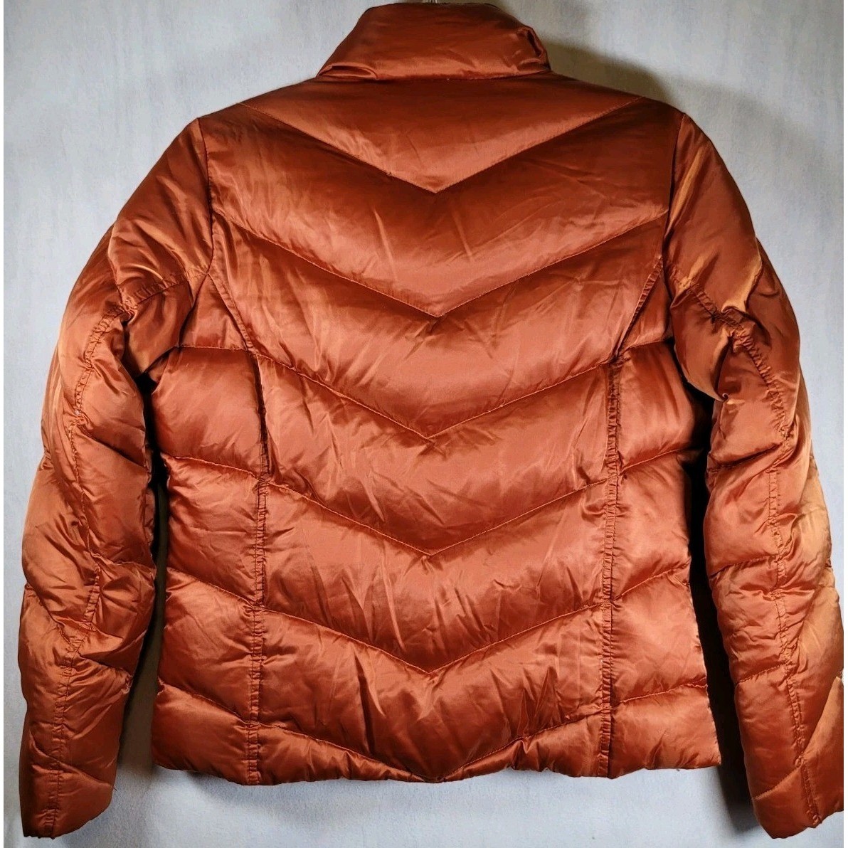 Eddie Bauer Jacket Gold Womens Size PS EB650 Down Puffer Quilted Lightweight