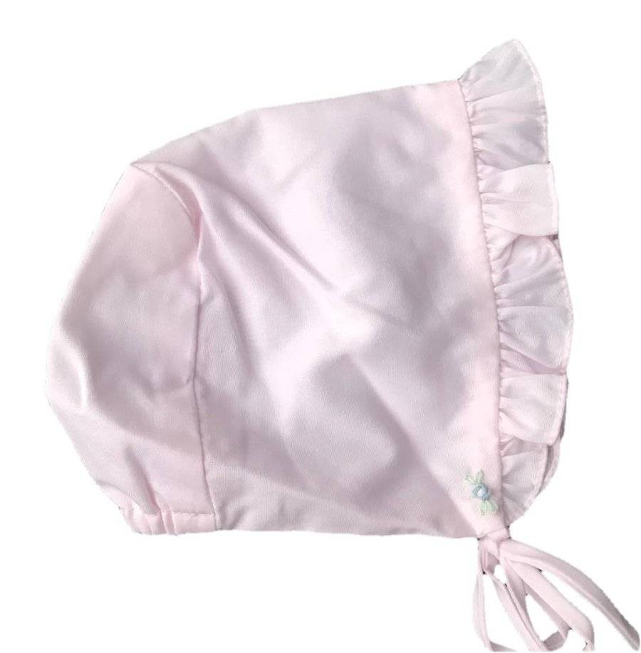 Petit Ami Pink Smocked Bubble with Hat Preemie
