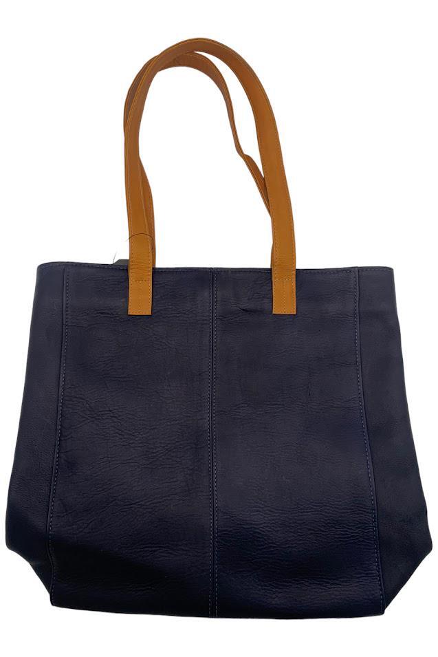 Le Donne Leather Sunset Tote Navy/Tan