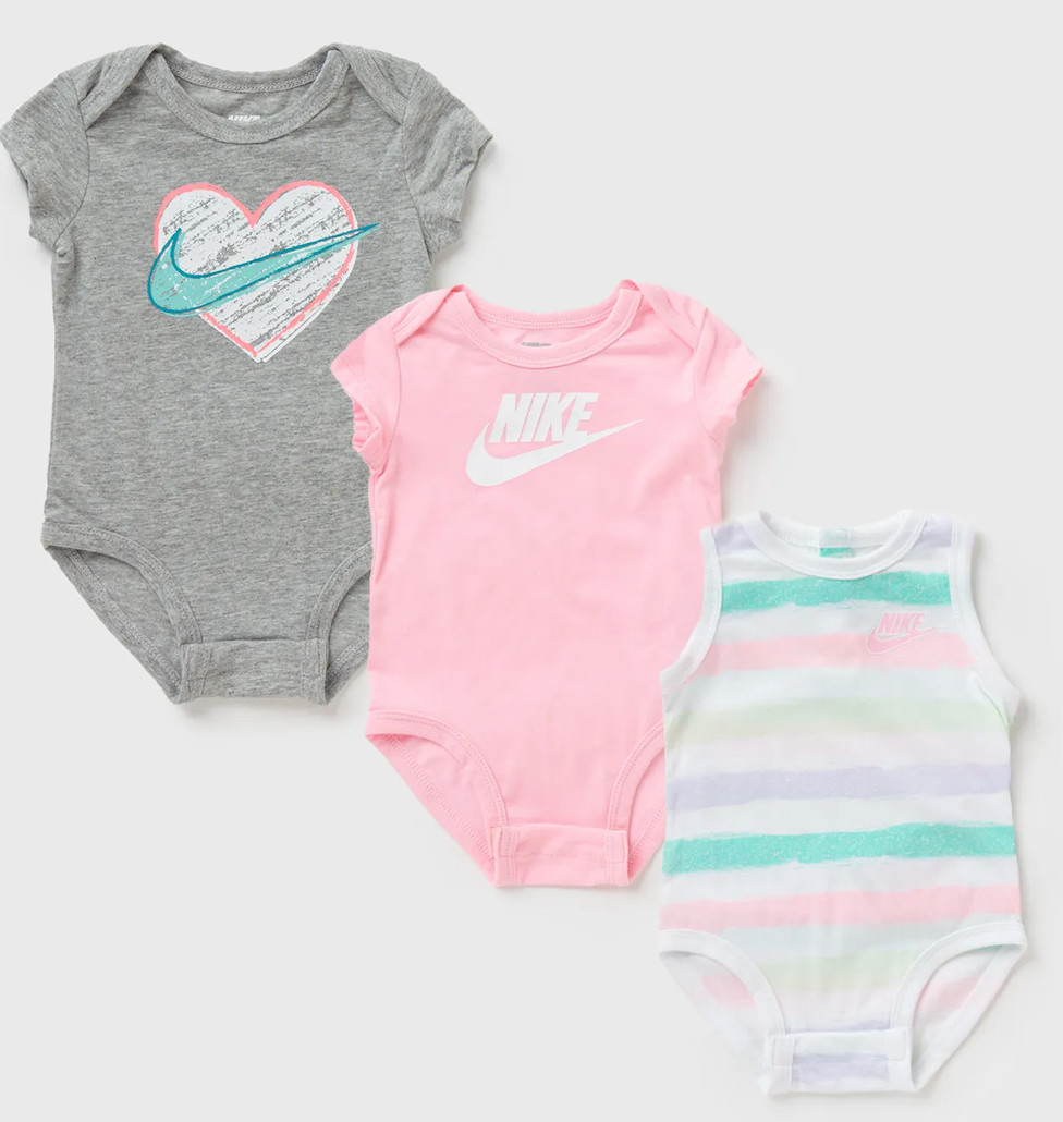 Nike Infant Short Sleeve Bodysuits 3 Pack – PINK BRAND NEW! NWT Newborn-6 Months