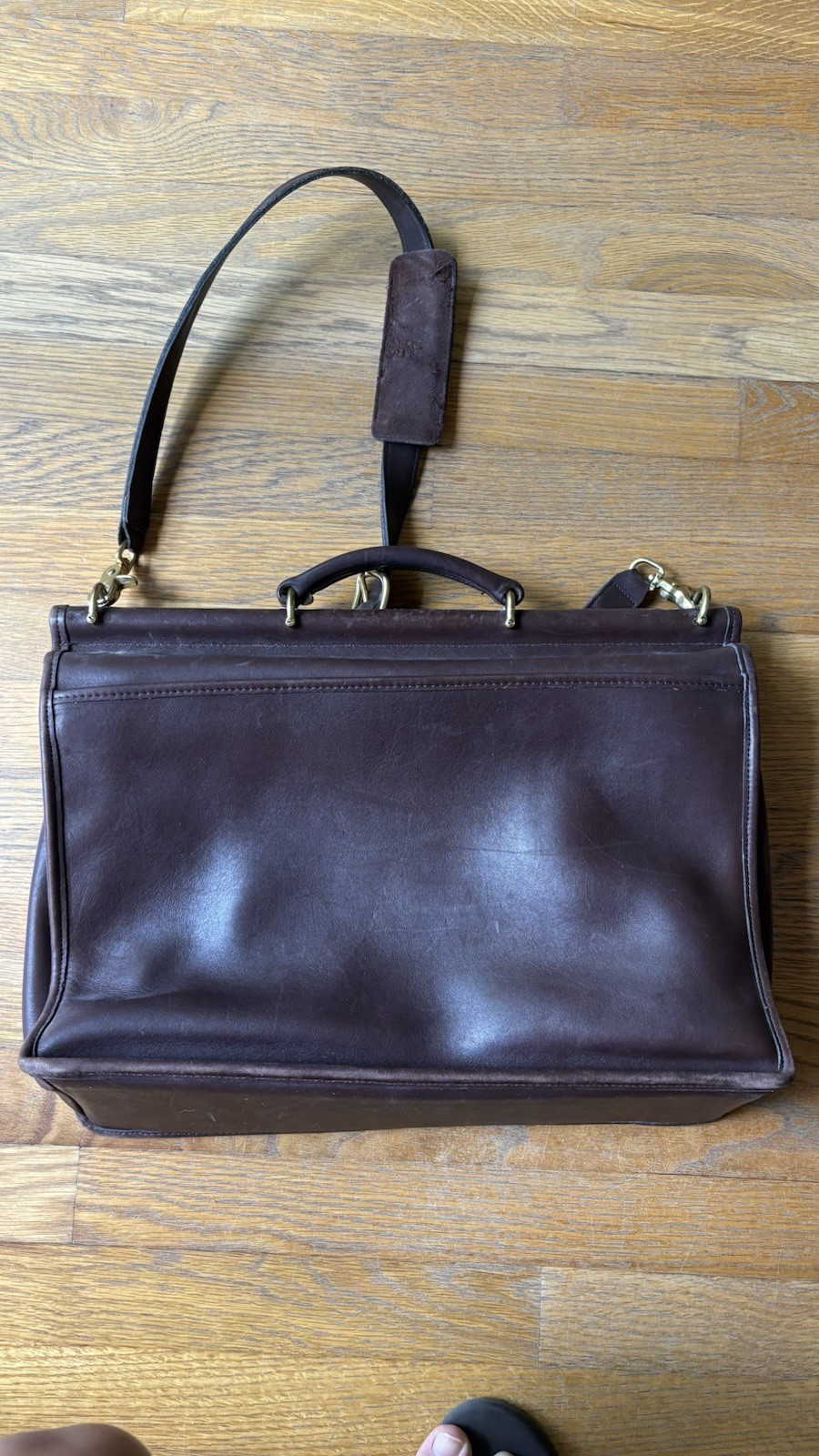Vintage Dark Brown Full Grain Leather Coach Beekman Briefcase Style No 5266