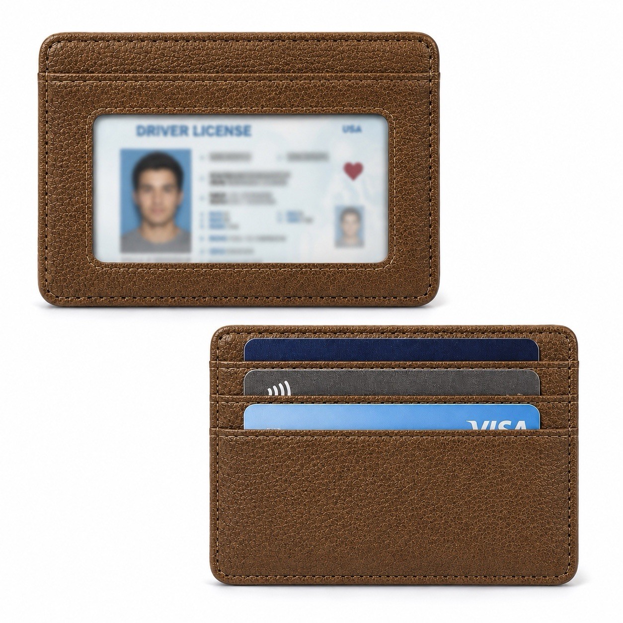 Slim Minimalist Front Pocket Wallet, Credit Card Holder ID Window Free Shipping