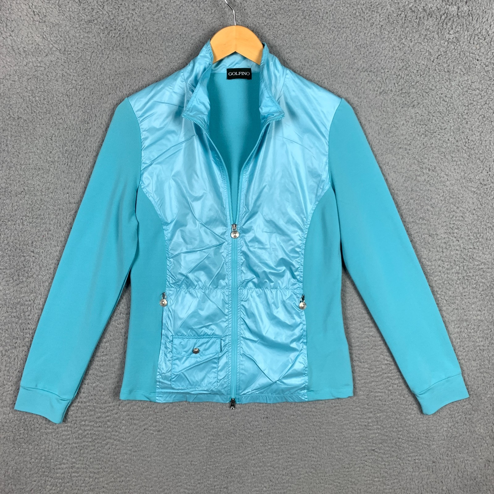 Golfino Jacket Women’s 8 Blue Full Zip Golf Tennis Pockets Lightweight Active