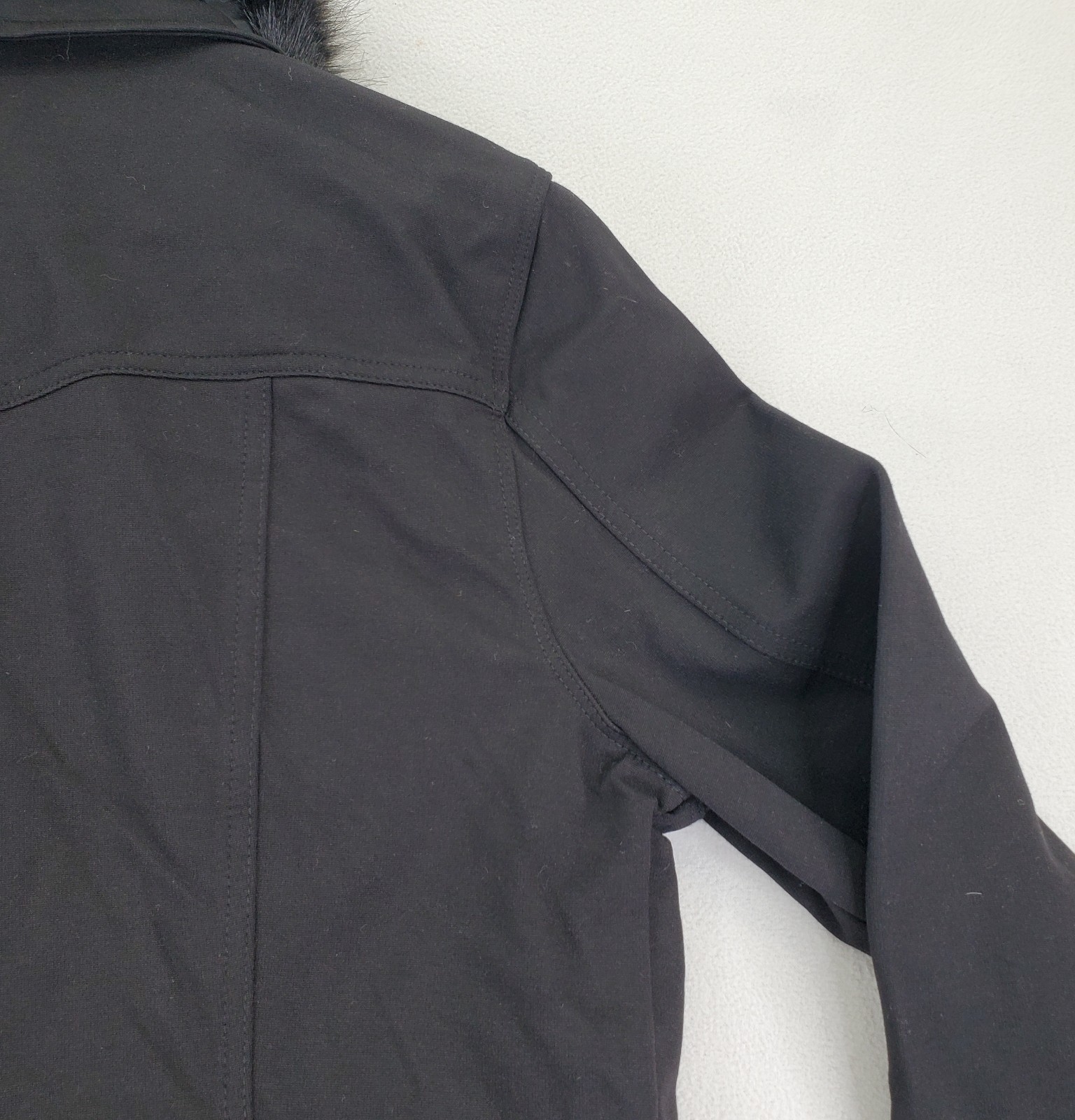 Liverpool Jacket Womens L Dark Black Detachable Faux Fur Collar Stretch Comfort