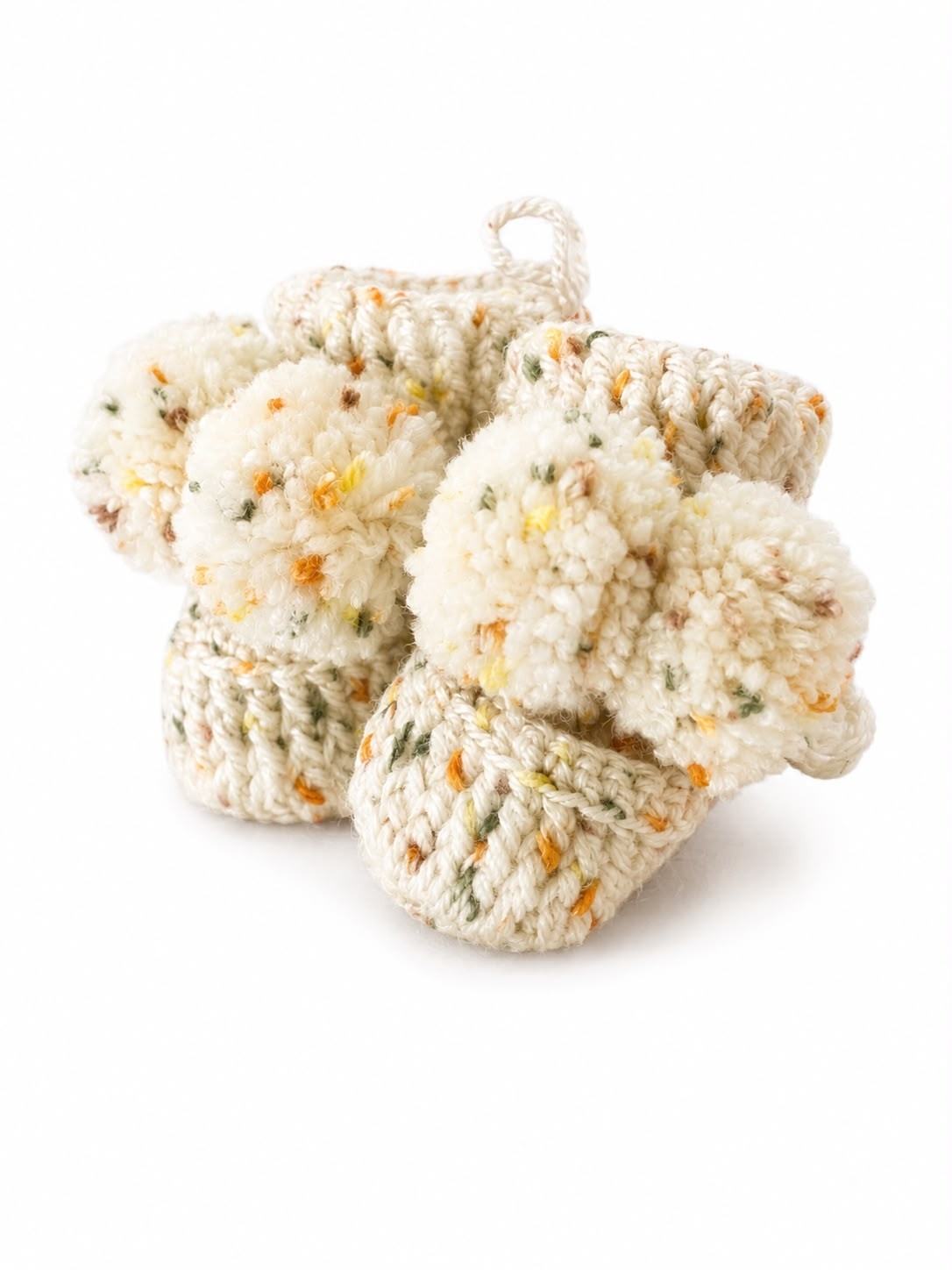 4 Pairs Handmade Baby Booties Crochet Pom Pom Newborn Shoes Gift Set 0-3M