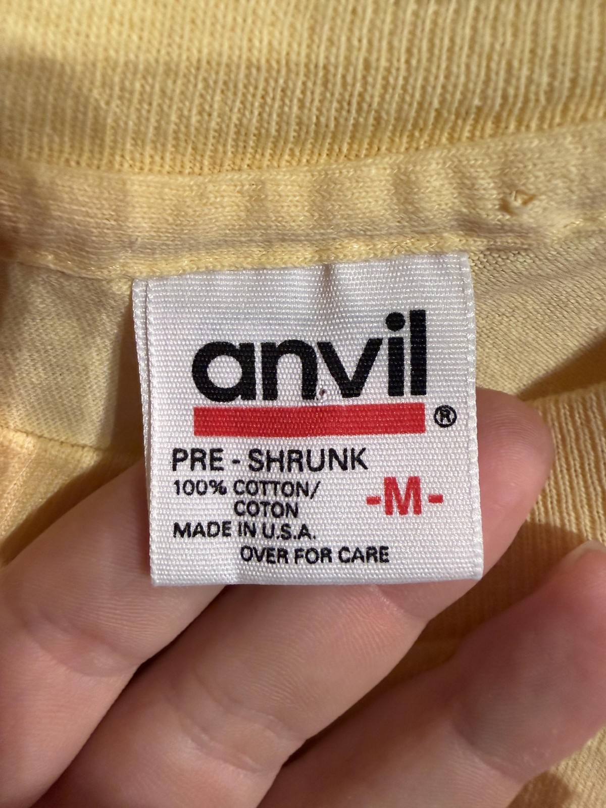 Vintage Michigan Lighthouses Shirt Mens Medium Yellow Anvil USA 90s Tee