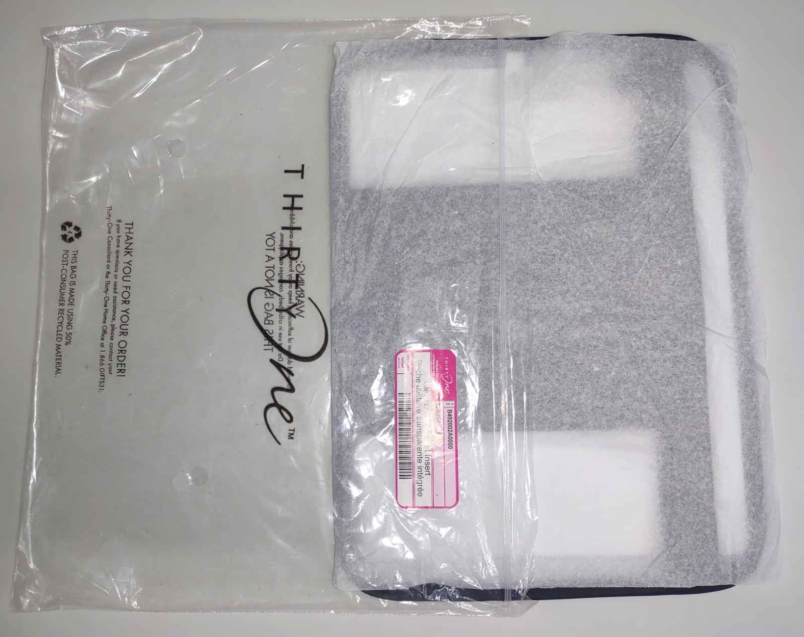 Thirty-One Clear Utility Pocket Insert (Black)