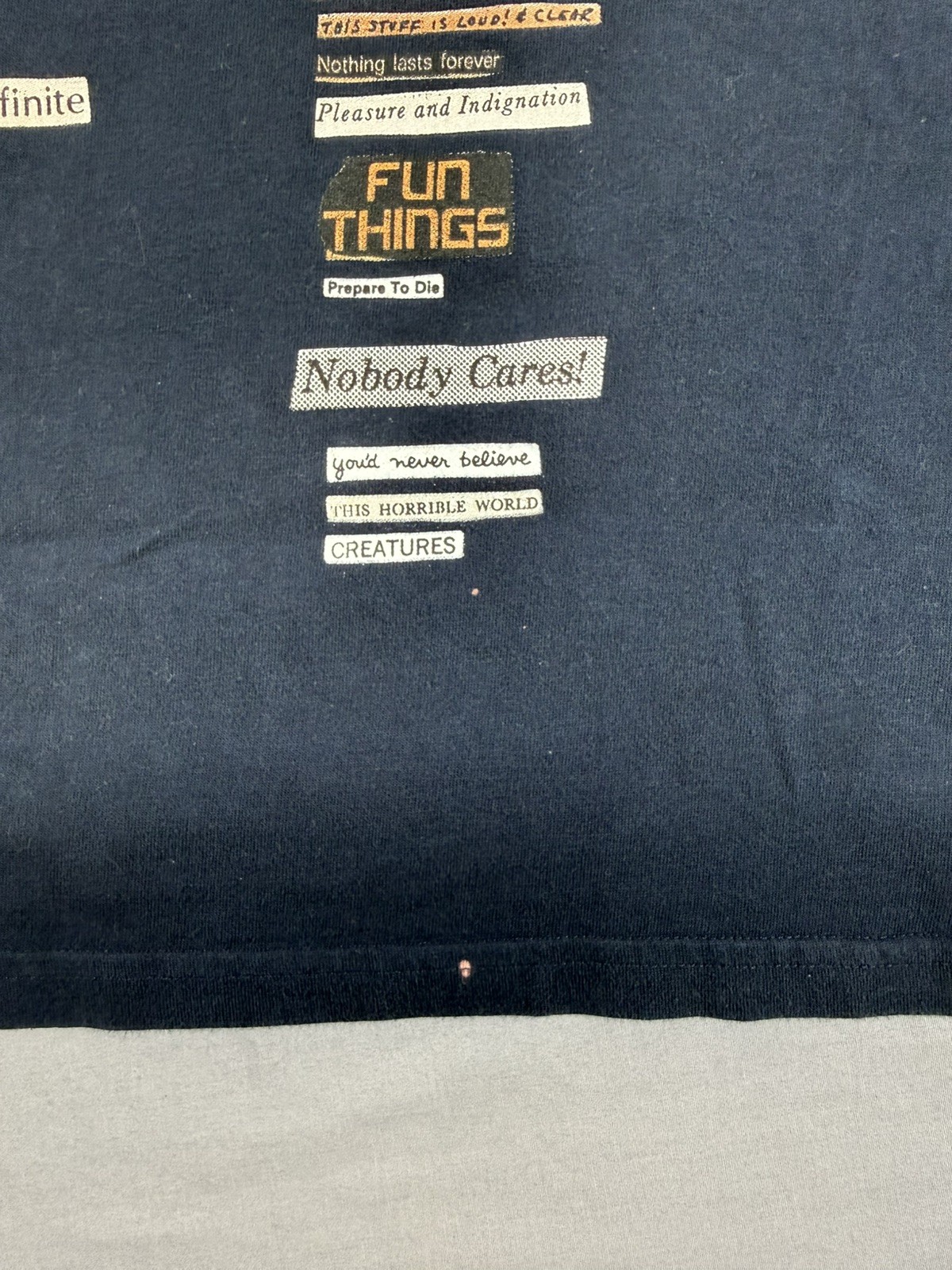 Supreme Cut-Outs Navy Graphic T-Shirt FW18 Size Medium