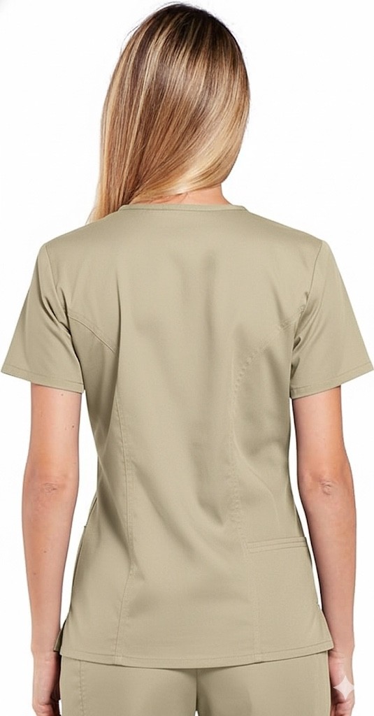 Cherokee Workwear Core Stretch Modern Classic Women’s V-Neck Scrub Top, 4710