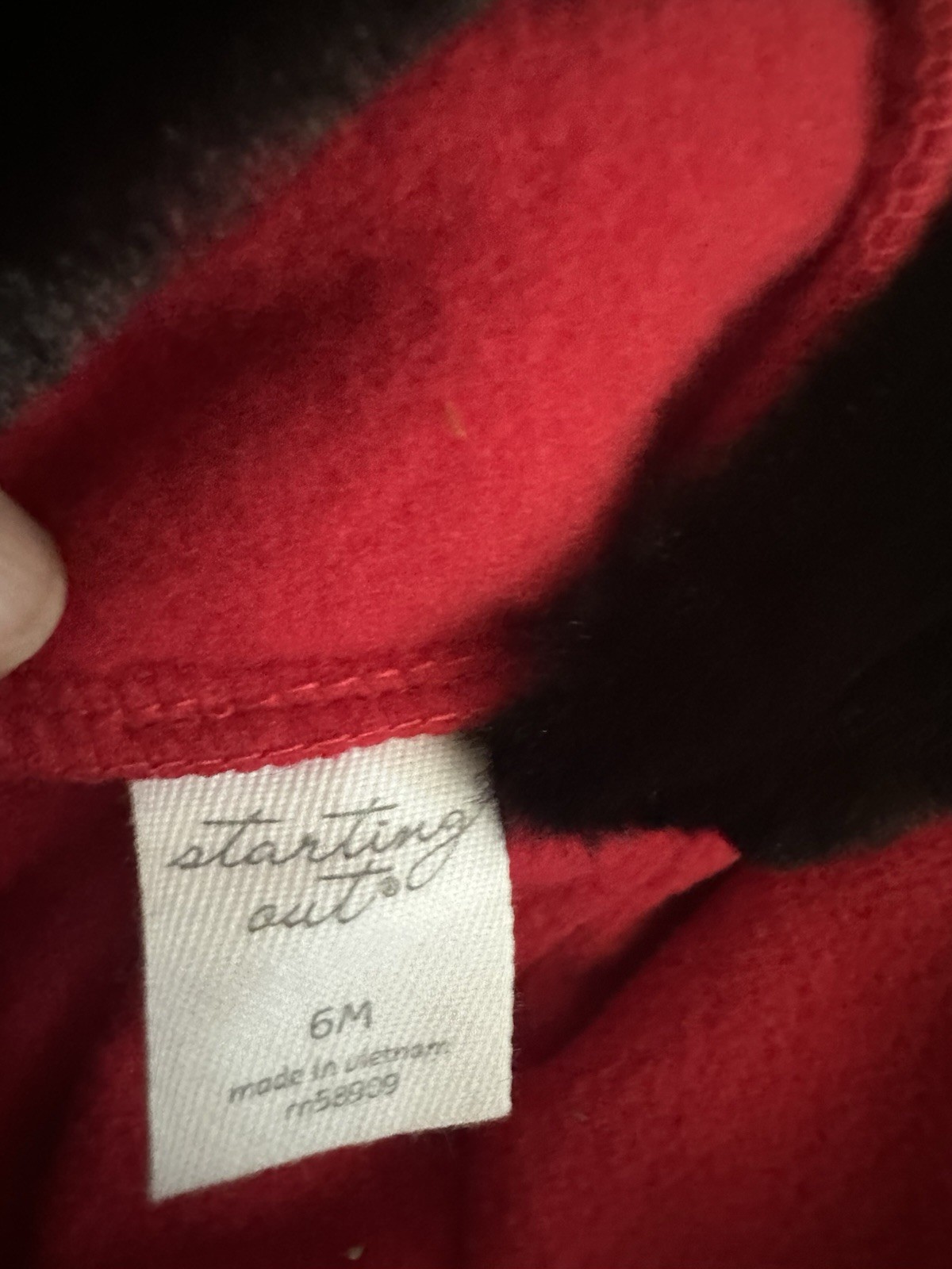 Infant Christmas Coat 6mo Red With Black Trim