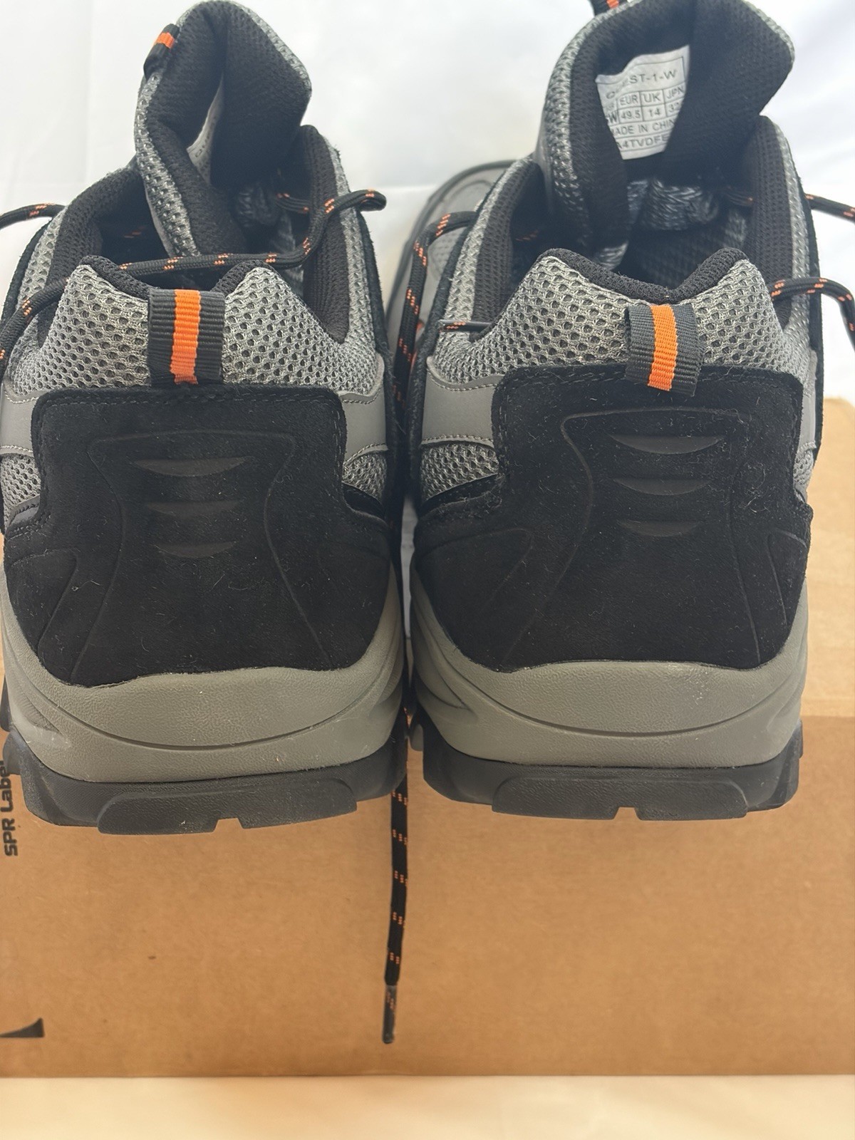 NORTIV 8 Men’s Hiking Trail Shoes Gray Orange Size 15 Wide Outdoor Sneakers
