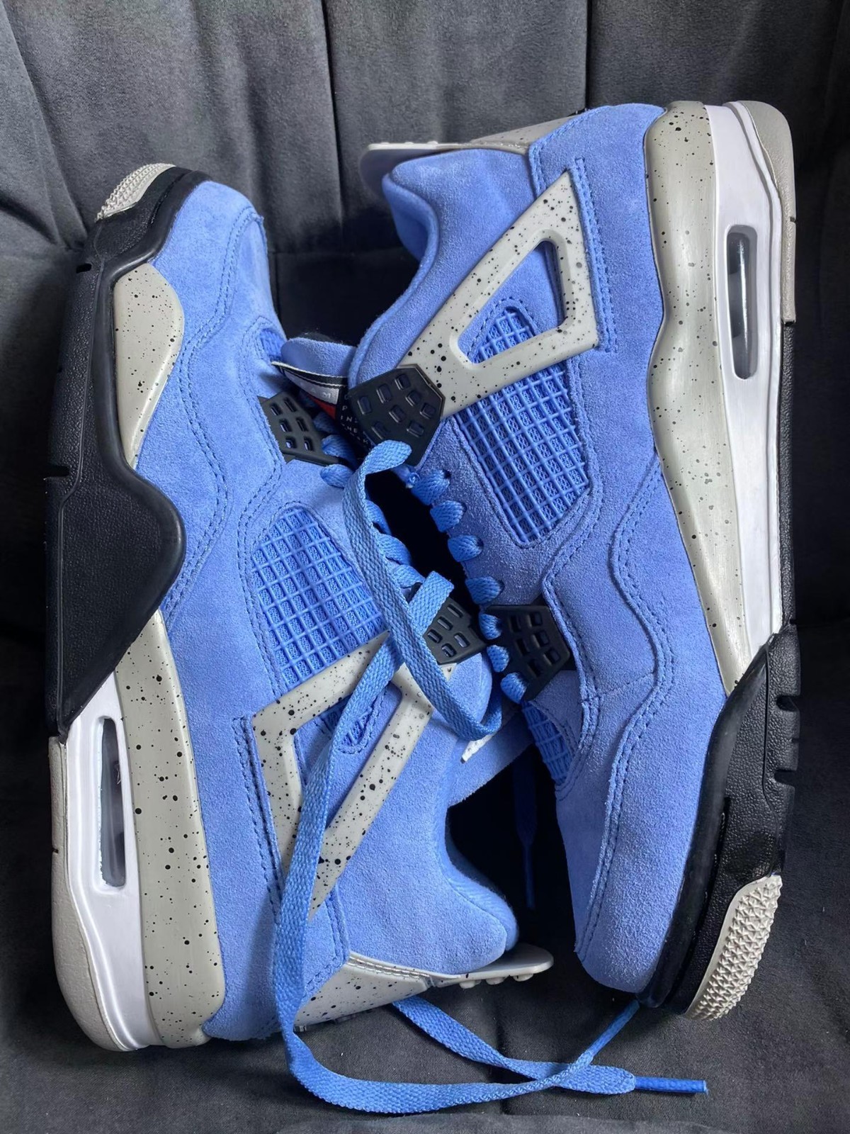 Nike Air Jordan 4 University Blue UNC Suede Sneakers Mens Shoes