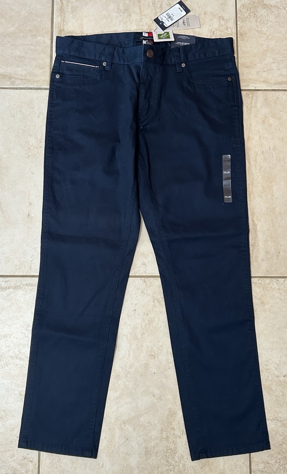 Tommy Hilfiger THFlex Pants Men’s Size 33×30 Custom Fit Navy Blue Stretch Chino
