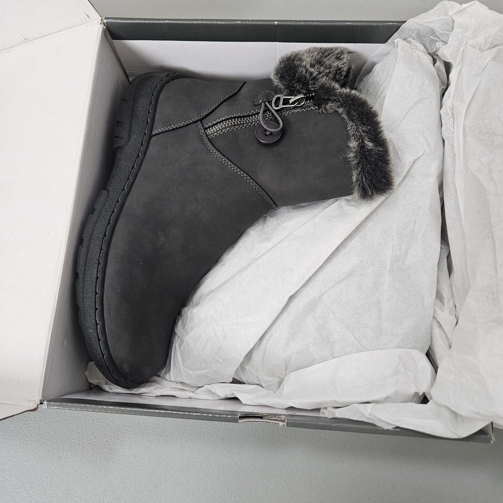 Womens Winter Bootie With Faux Fur Trim. Waterproof. Leather With Sealed Seams