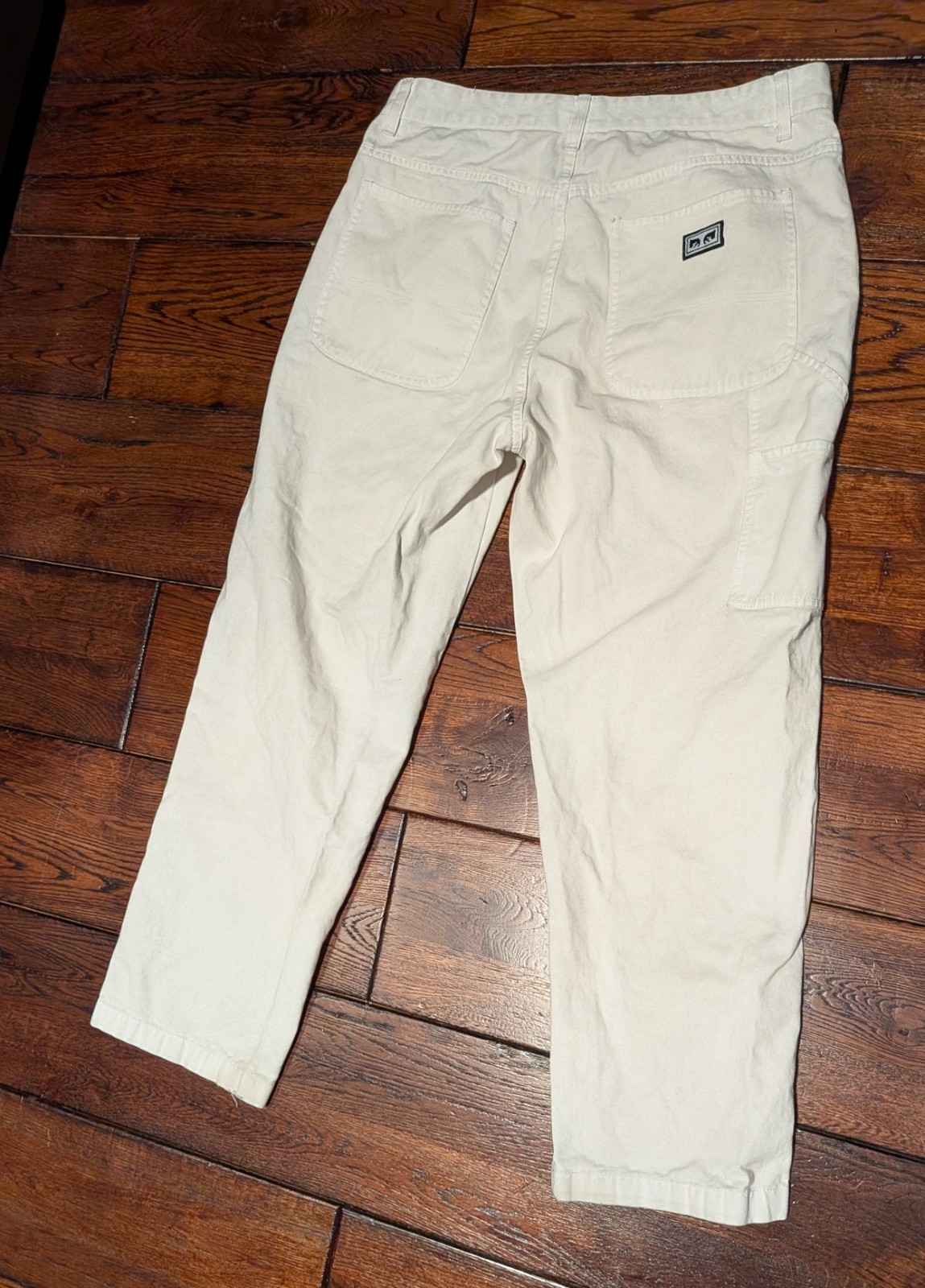 Obey Mens Hardwork Carpenter Bull Denim Pants w/ Graphic Print Size 32(17″)x27.5