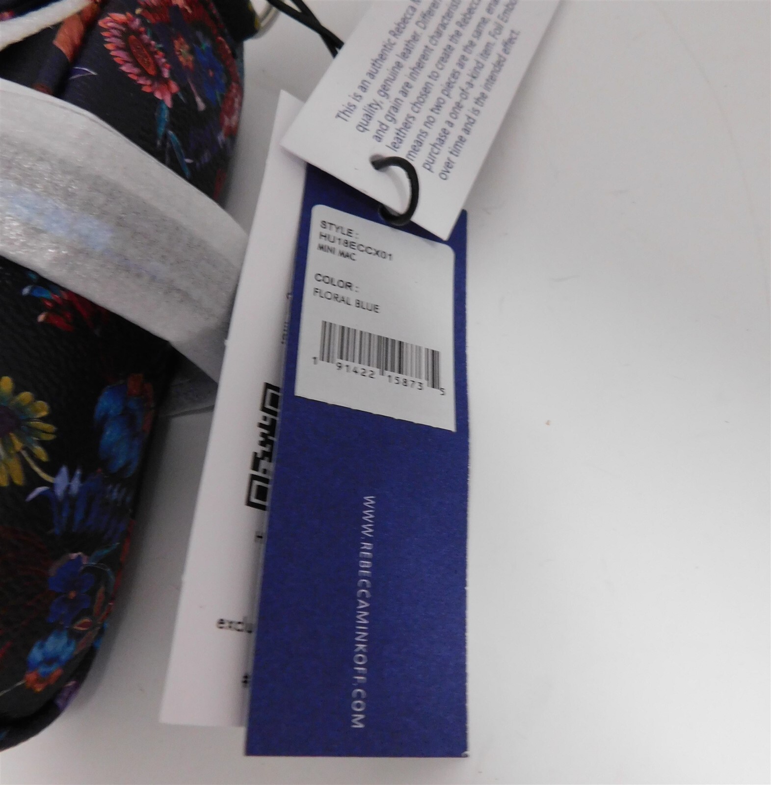 New Rebecca Minkoff Mini Mac Blue Floral Leather Crossbody Bag