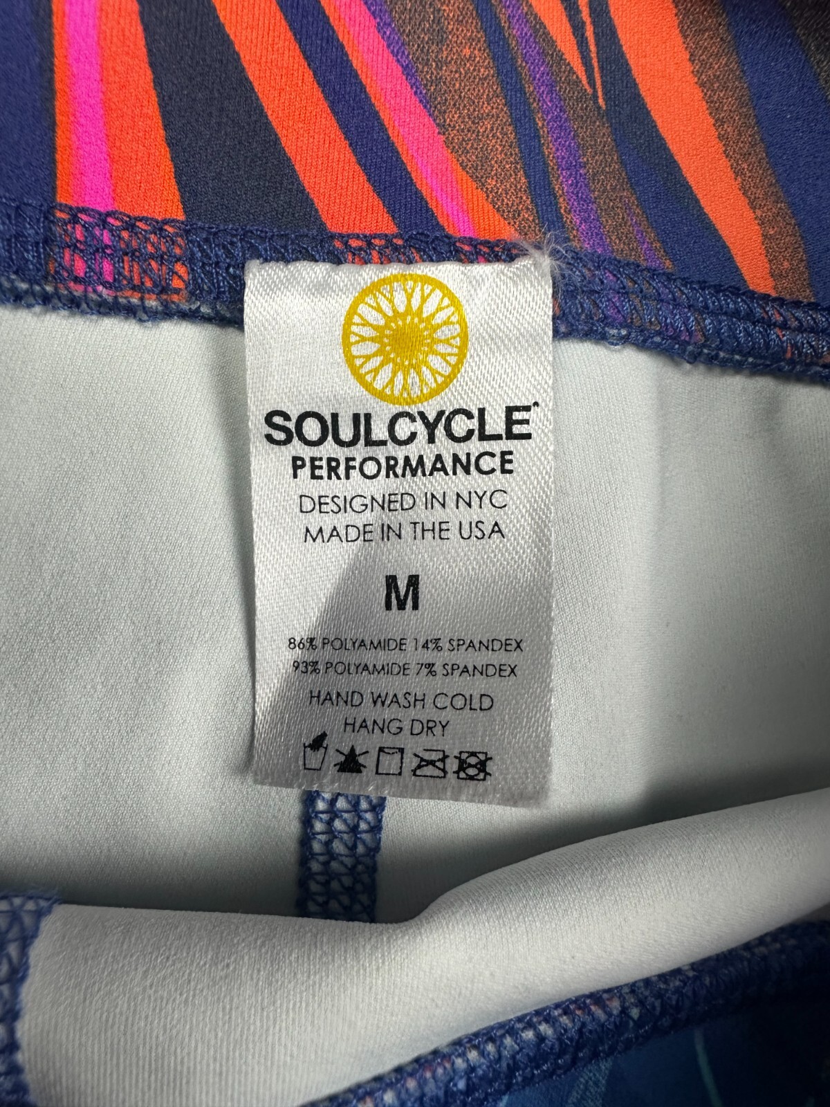 SOULCYCLE Size Medium Ladies Blue Polyester/Spandex Mix Leggings