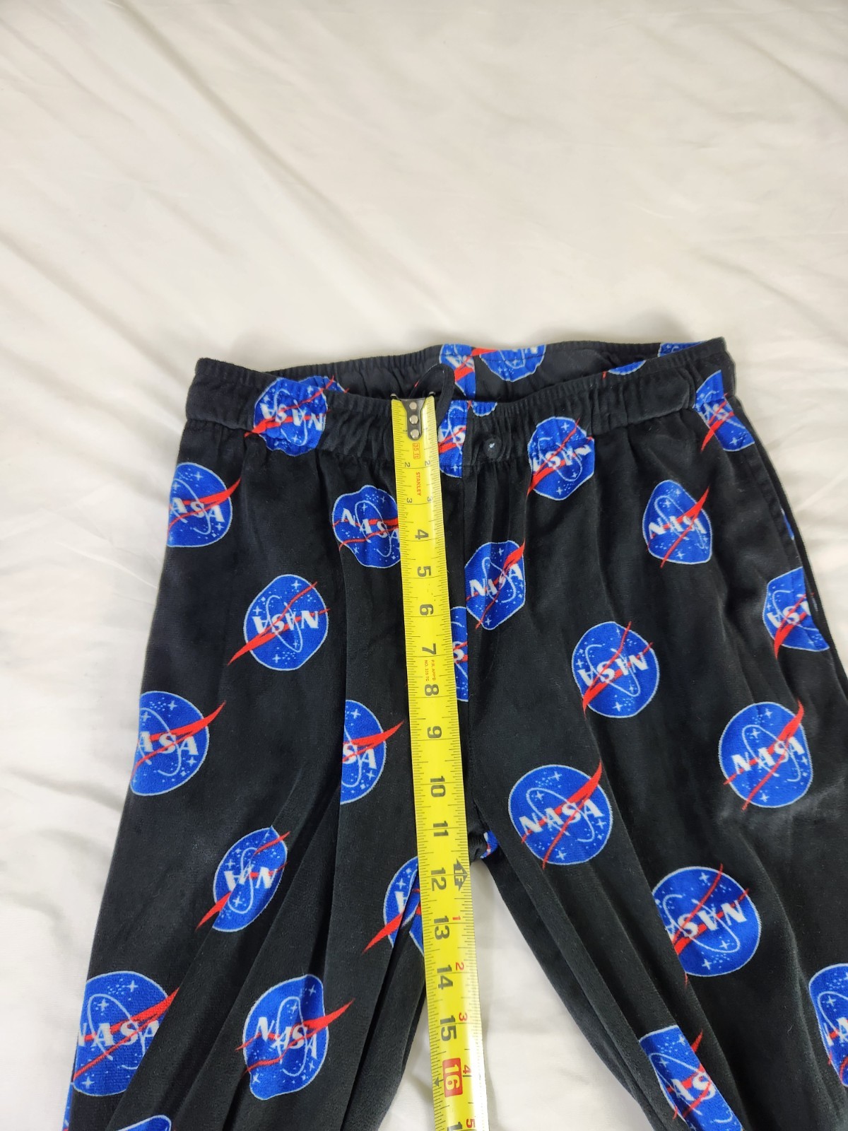 ADTN Pants M Men’s Black NASA Logo Fleece Pajama Lounge Pants