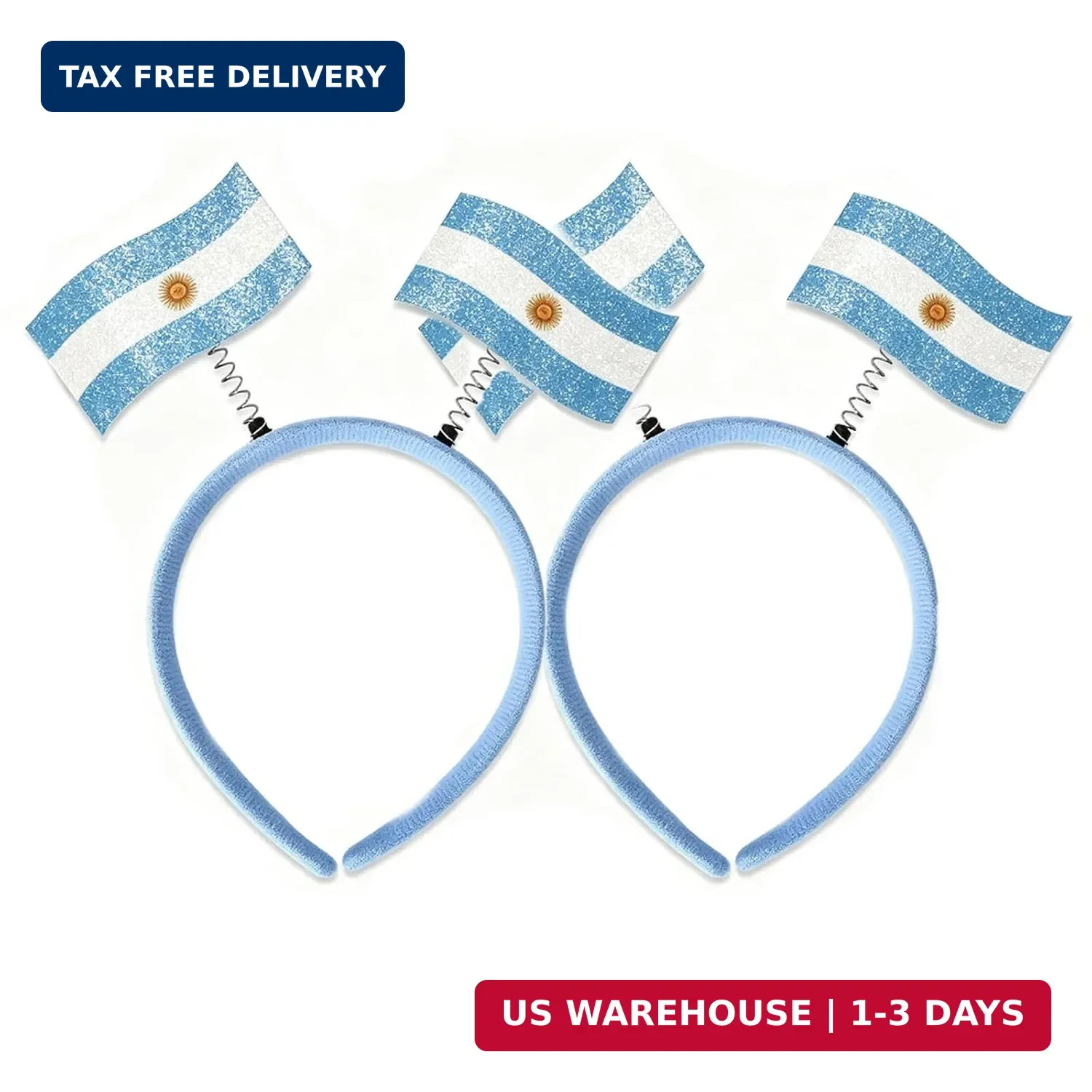 2 pcs Women’s Headbands ，Argentina Flag Headbands Football Fan Soccer Sports Eve