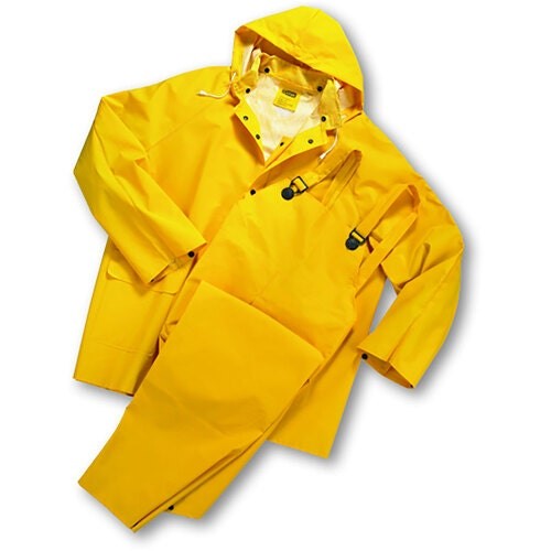 West Chester Industrial Rain Suit Yellow Double Ply .35mm PVC/Polyester Size XXL