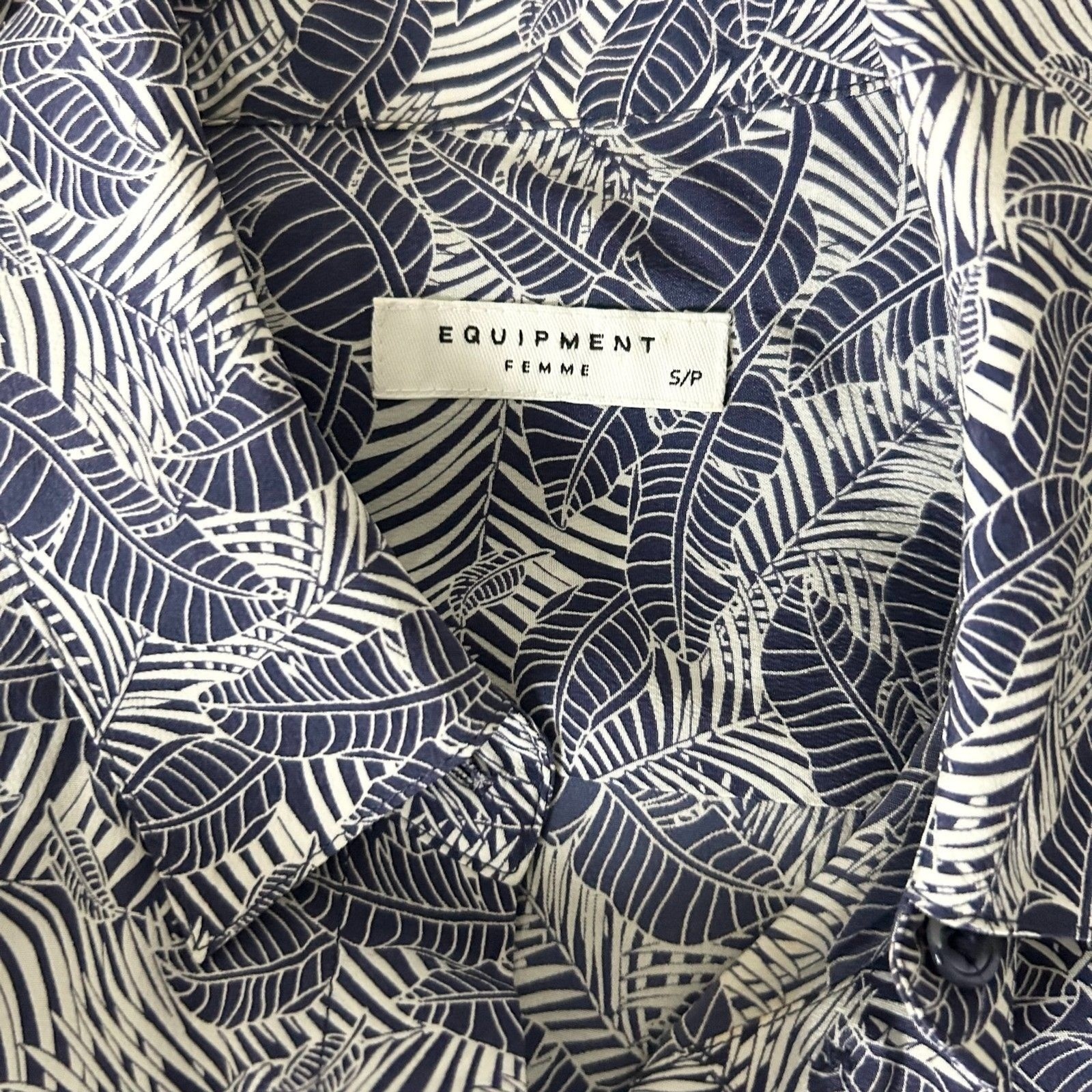 Equipment Tegan Print Silk Shirt Midi Dress in Blue Size Small