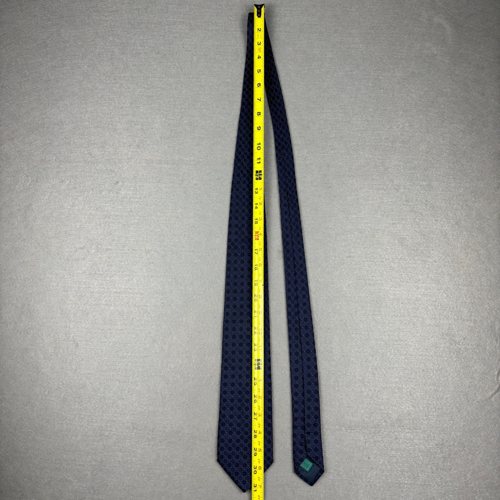 Andrew’s Ties Navy Blue Geometric Dot Silk Tie Made in Italy Classic 58″ 3.25″