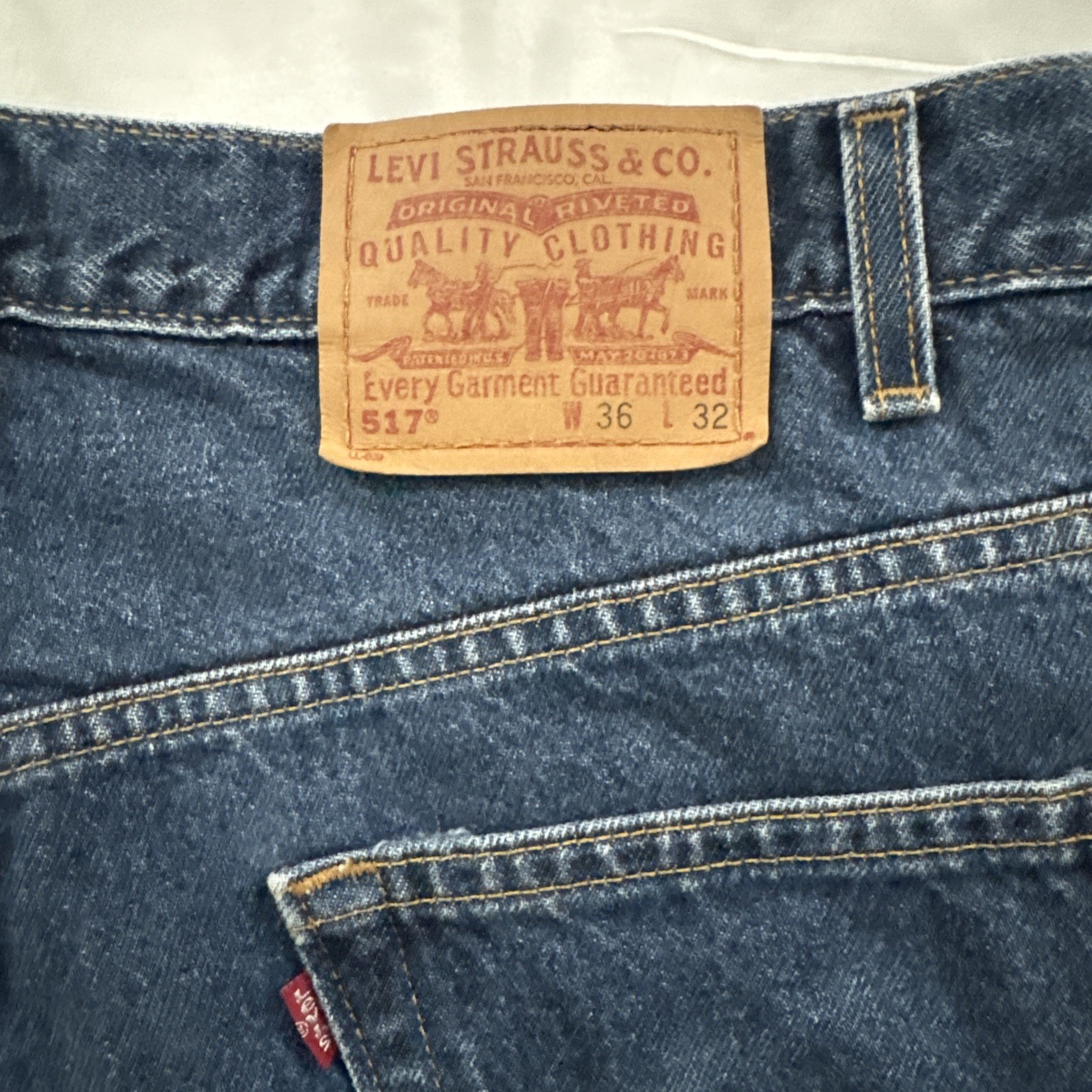 Levi’s 517 36×32 Bootcut Jeans Dark Wash Made In USA Red Tab