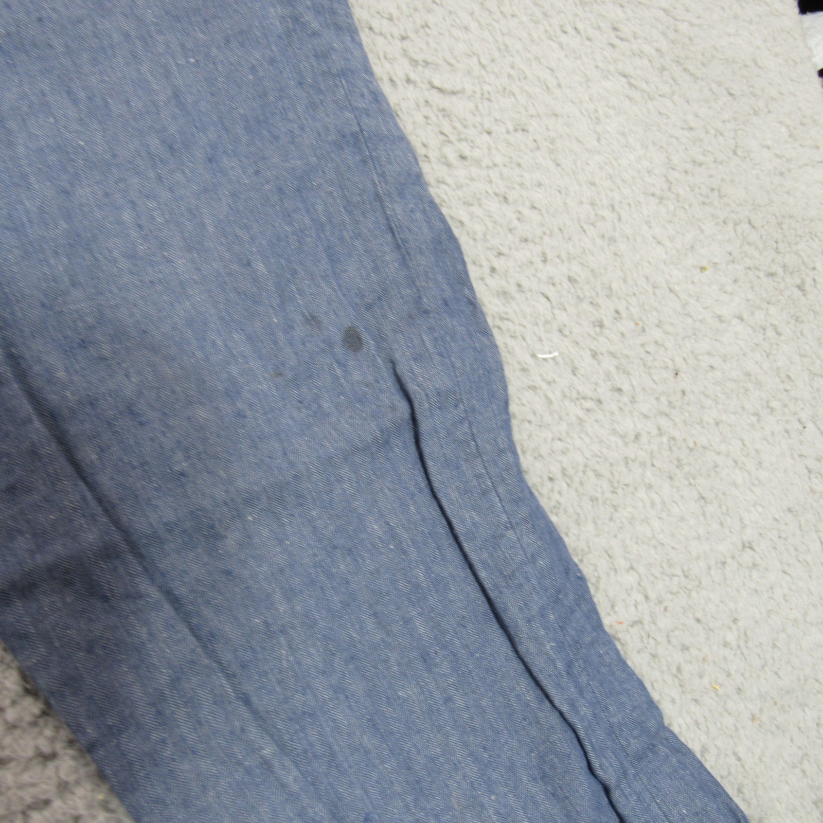 J.Crew Bowery Slim Baird McNutt Irish Linen Blue Herringbone Pants Mens 34×32