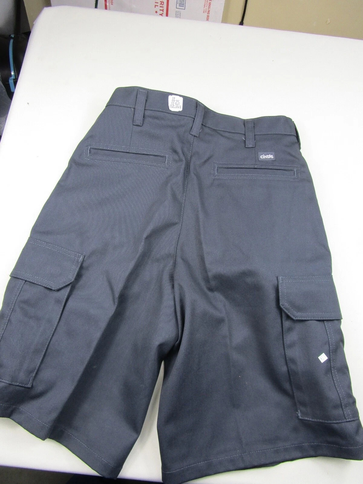 NEW CINTAS Navy Comfort Flex 370-20 size 36 Uniform Cargo Work Shorts