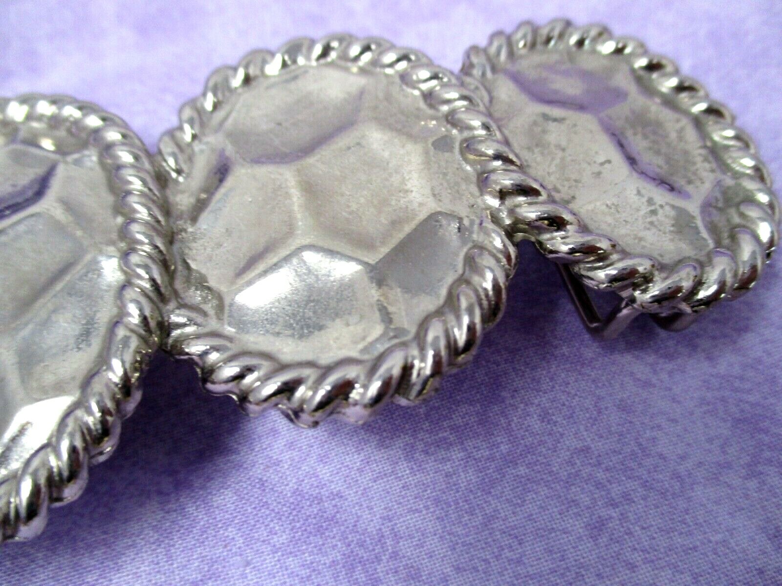 Vintage 80s Belt Buckle Large Statement Silvertone 6.25 in Accessorcraft Womens