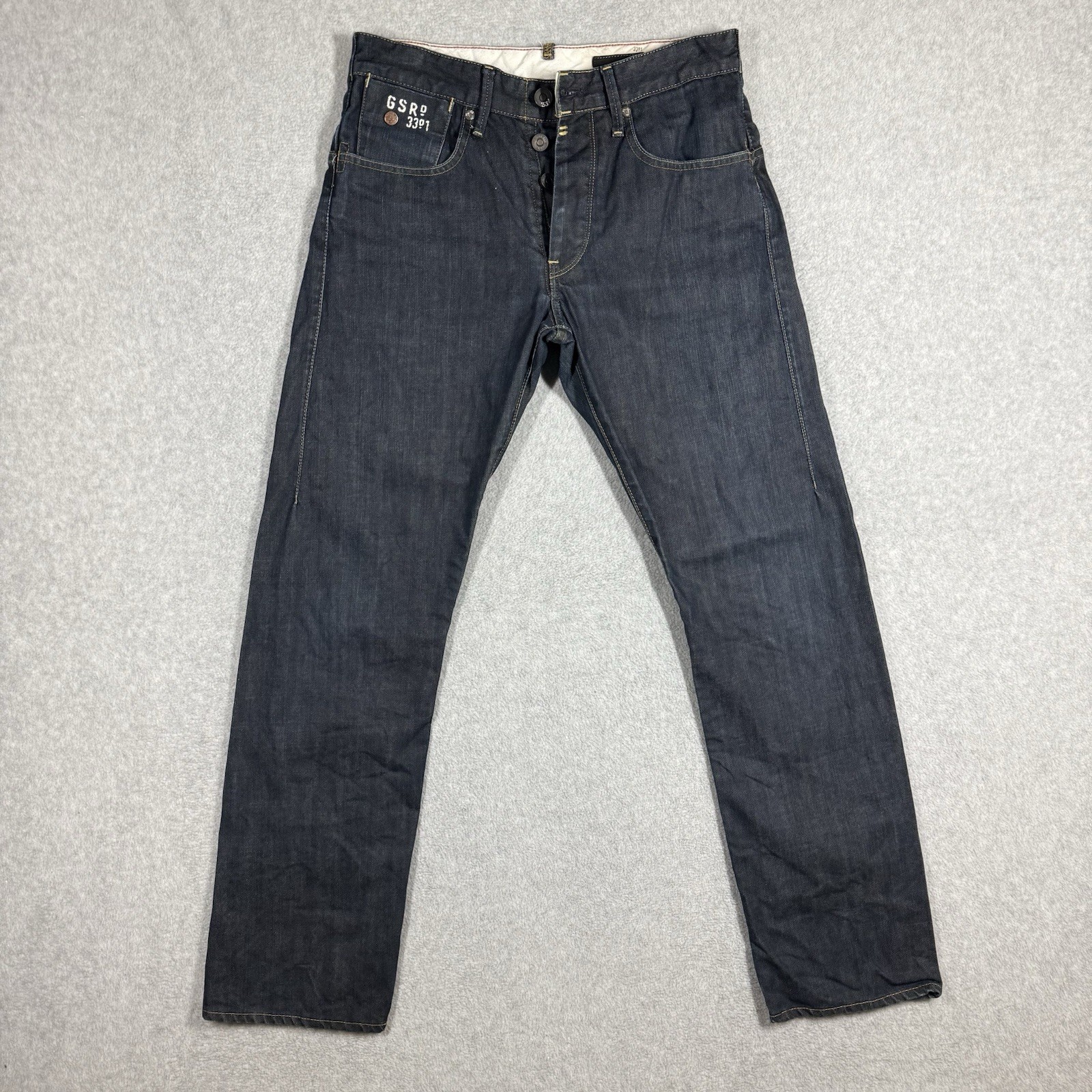 G Star RAW Jeans Men 31×32 Dark Wash Structor Straight Leg Trouser Denim Pants
