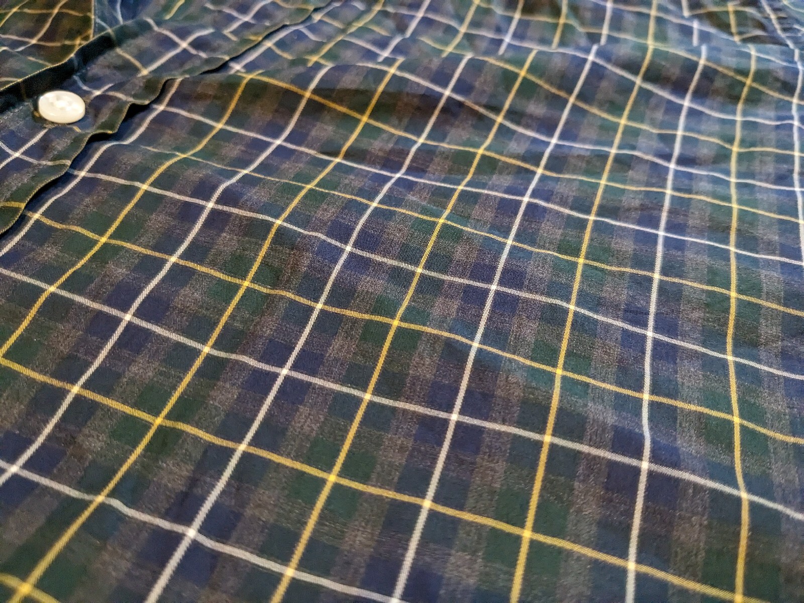 Frank & Eileen Frank Classic Button-Up Shirt Gray Blue Green Plaid Size Small