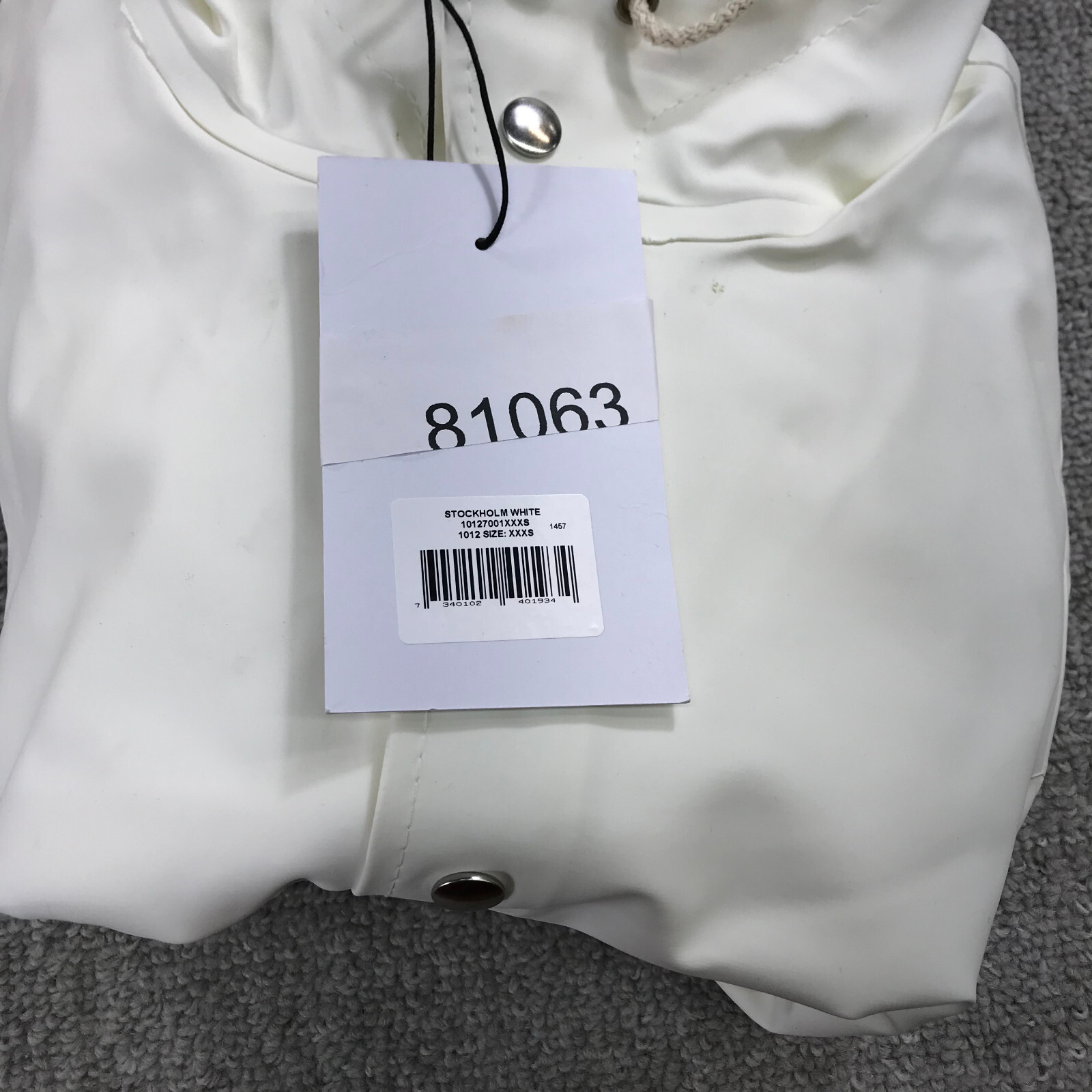 Stutterheim Stockholm Jacket Mens 3XS XXXS Hoodie Mosebacke Rain Coat B3454