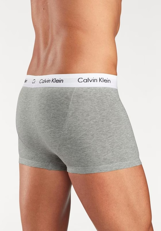 Calvin Klein Men’s Boxer Trunks 3-Pack Underwear Cotton Stretch Black Gray White