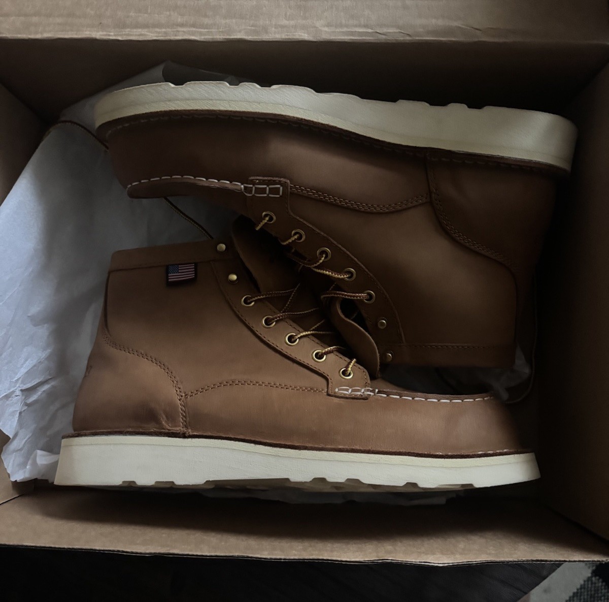 Danner Men’s Wheat Leather Lace-Up Ankle Work Boots Slip/Oil Resistant 10.5 EE