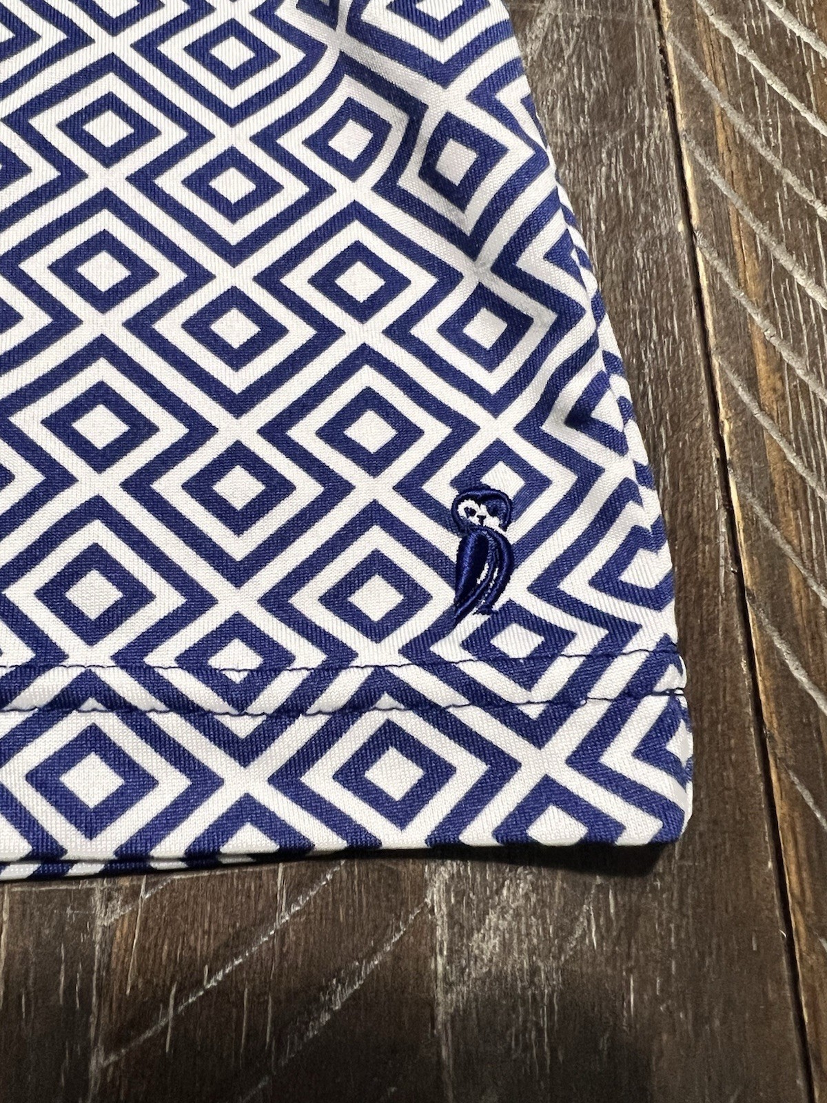 Sport Haley Ladies Geometric Navy/White Shirt with Zipper Accent Size M